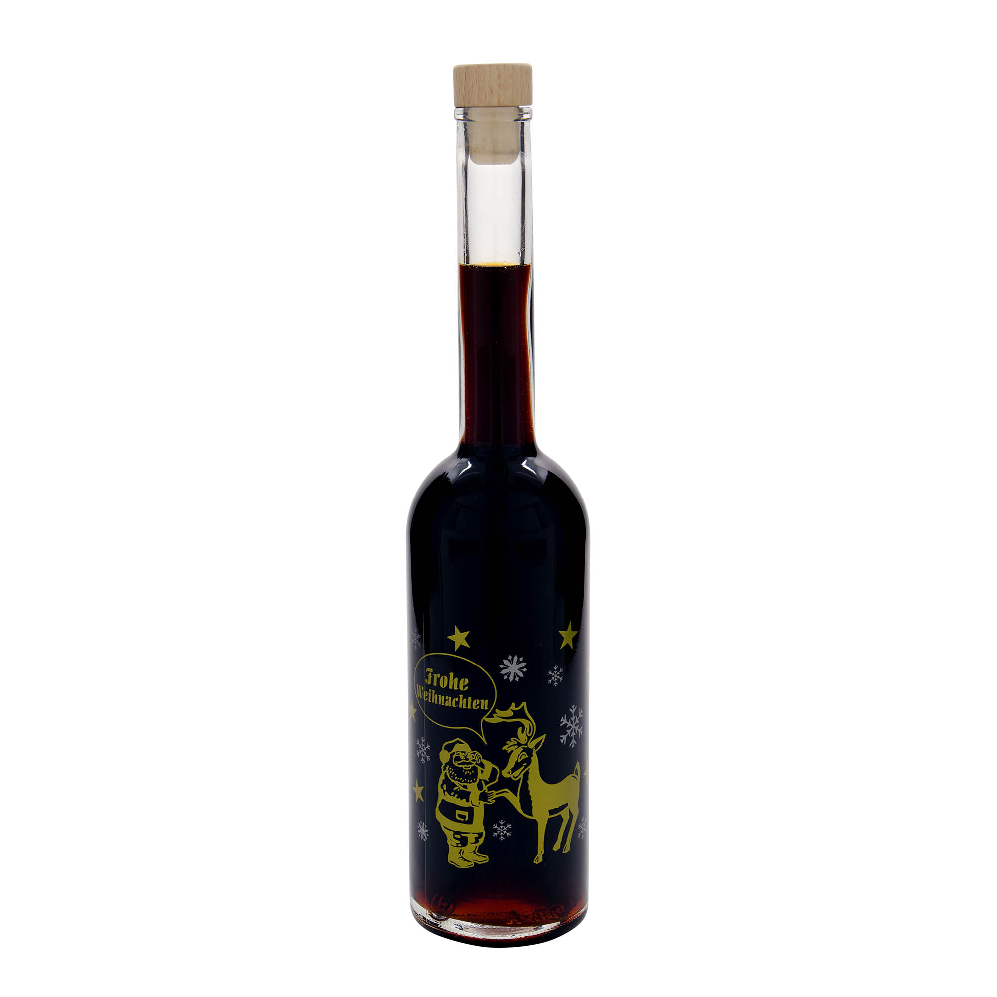 500 ml lasipullo 'Opera', kuvio: ilotulitus, suuaukko: korkki