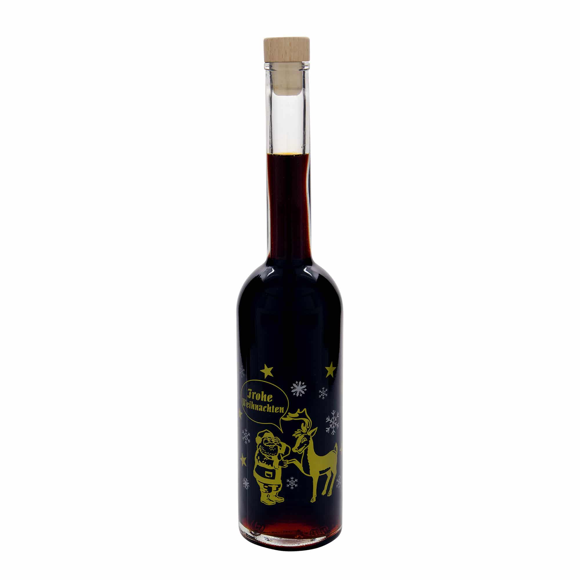 500 ml lasipullo 'Opera', kuvio: ilotulitus, suuaukko: korkki