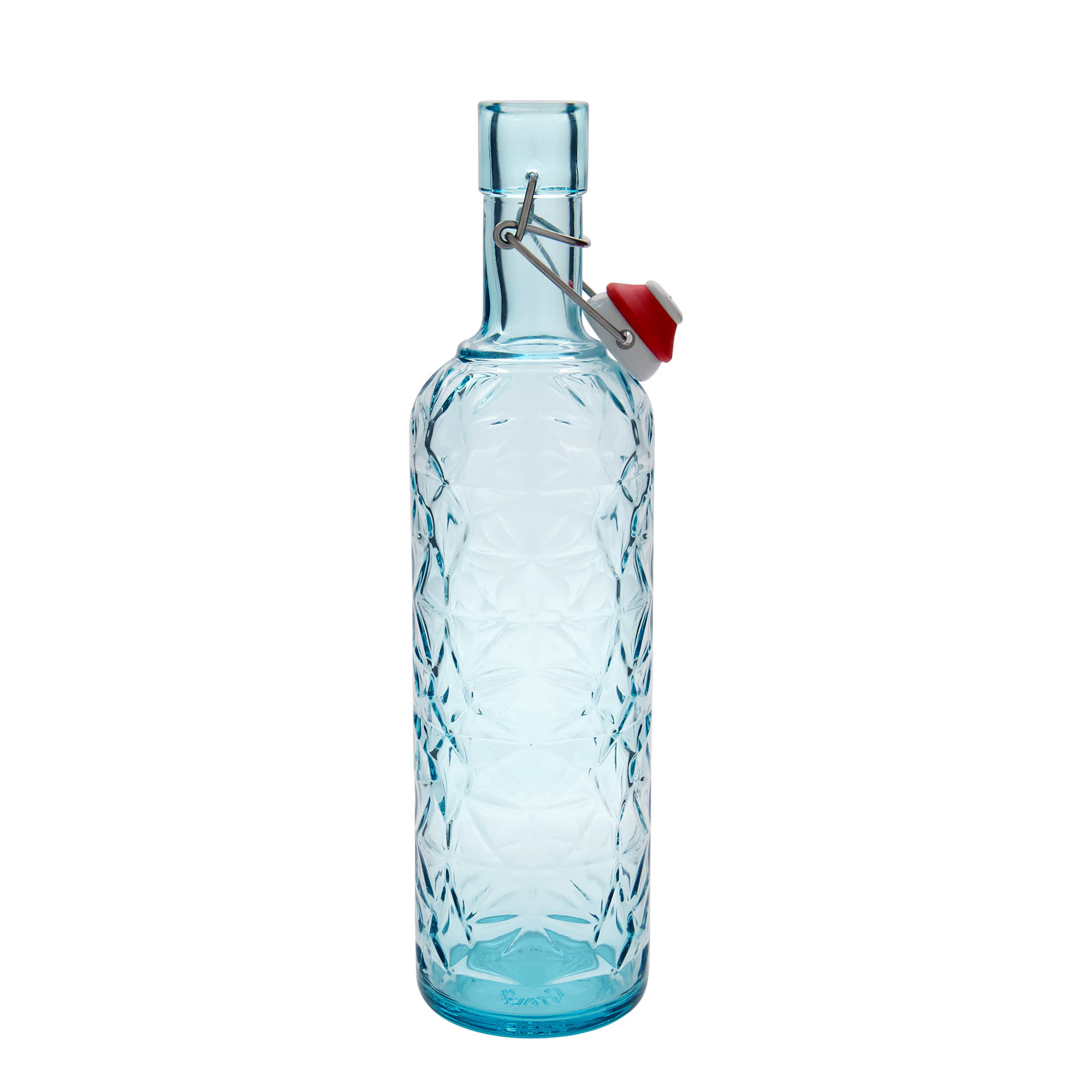 1 000 ml lasipullo ”Oriente”, azuurinsininen, suuaukko: lukittava kansi 1 000 ml lasipullo ”Oriente”, azuurinsininen, suuaukko: lukittava kansi