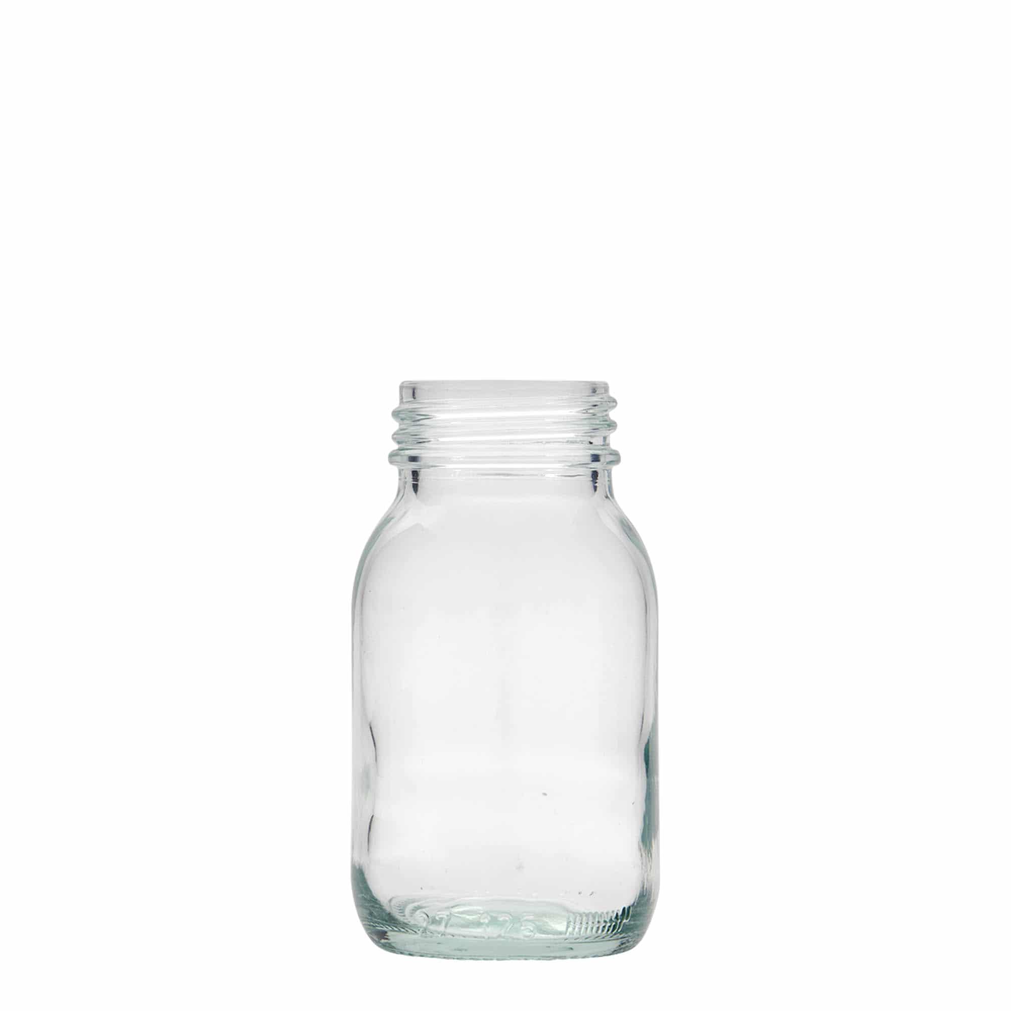 125 ml leveäkaul. lasipurkki, suu: DIN 40 125 ml leveäkaul. lasipurkki, suu: DIN 40