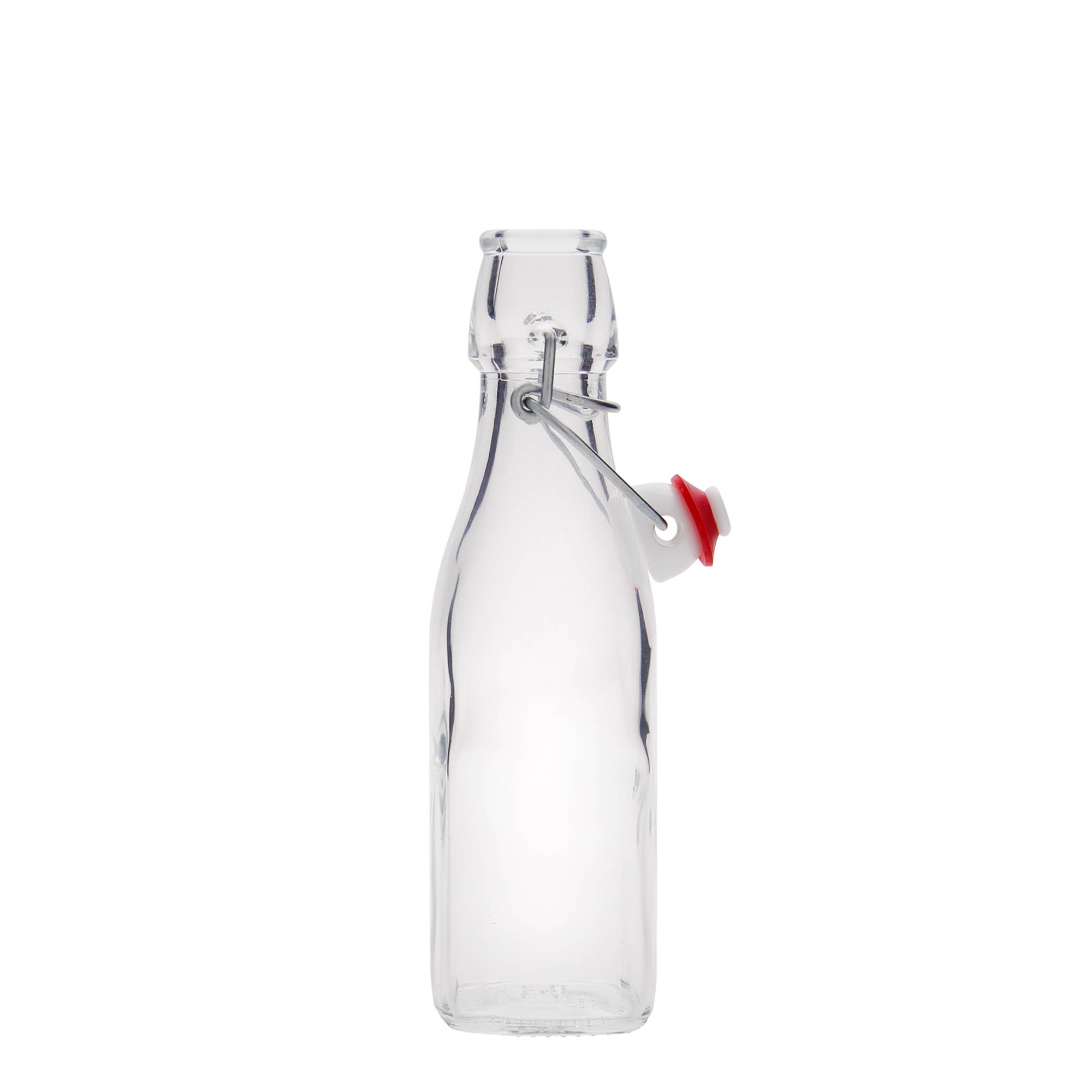 250 ml lasipullo 'Swing, neliö, suuaukko: lukituslenkki 250 ml lasipullo 'Swing, neliö, suuaukko: lukituslenkki