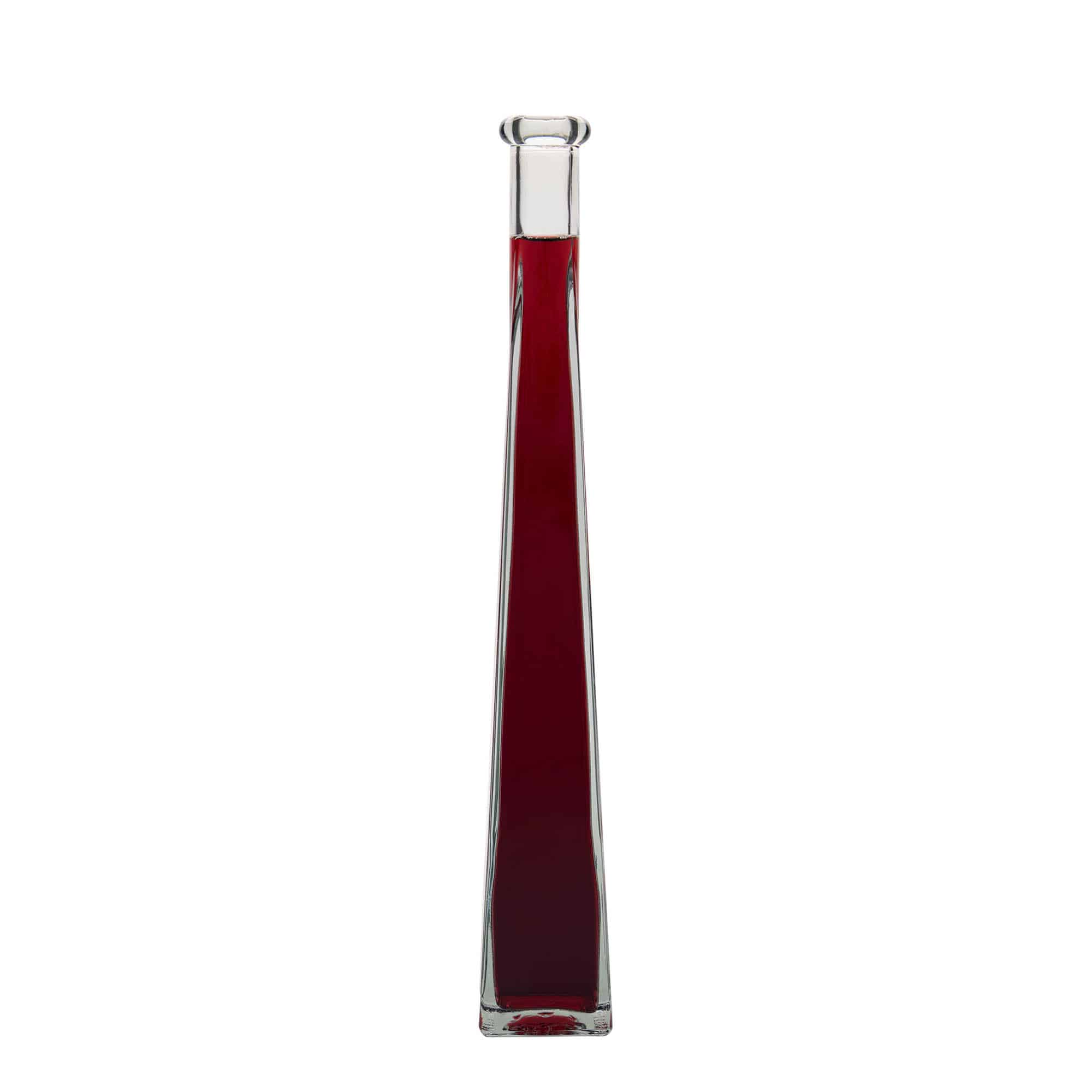 200 ml lasipullo 'Dama Quadrato', neliö, suu: korkki