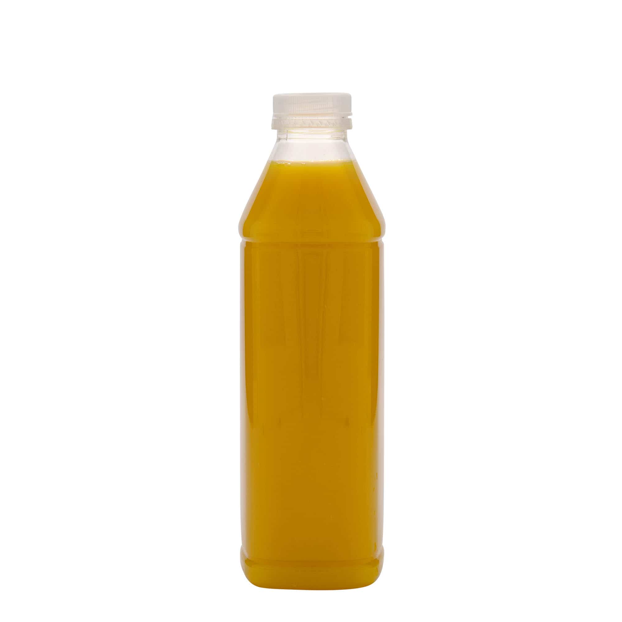 1000 ml PET-pullo Milk and Juice Carré, neliö, muovi, suu: 38 mm