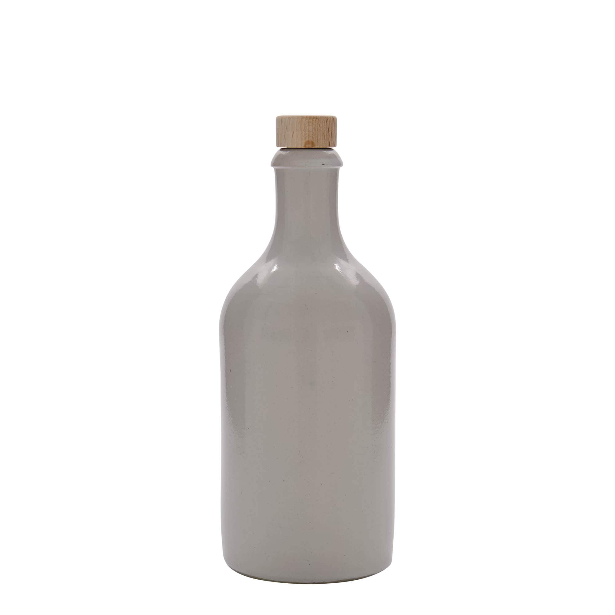 500 ml saviruukku, kivitavara, valkoinen, suuaukko: korkki