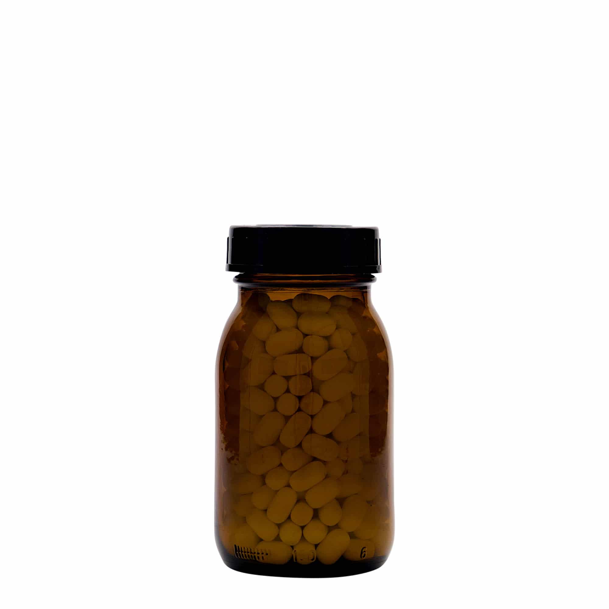 150 ml paksukaulainen lasi, ruskea, suuaukko: DIN 45