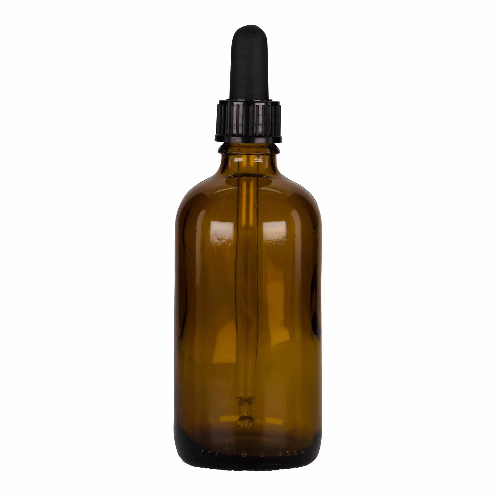 100 ml pipettipullo lääke, lasi, mustanruskea, suu: DIN 18