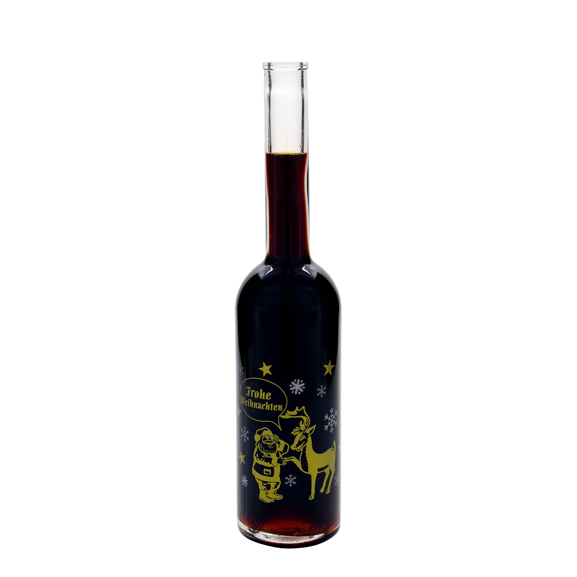 500 ml lasipullo 'Ooppera', kuvio: ilotulitus, suu: korkki