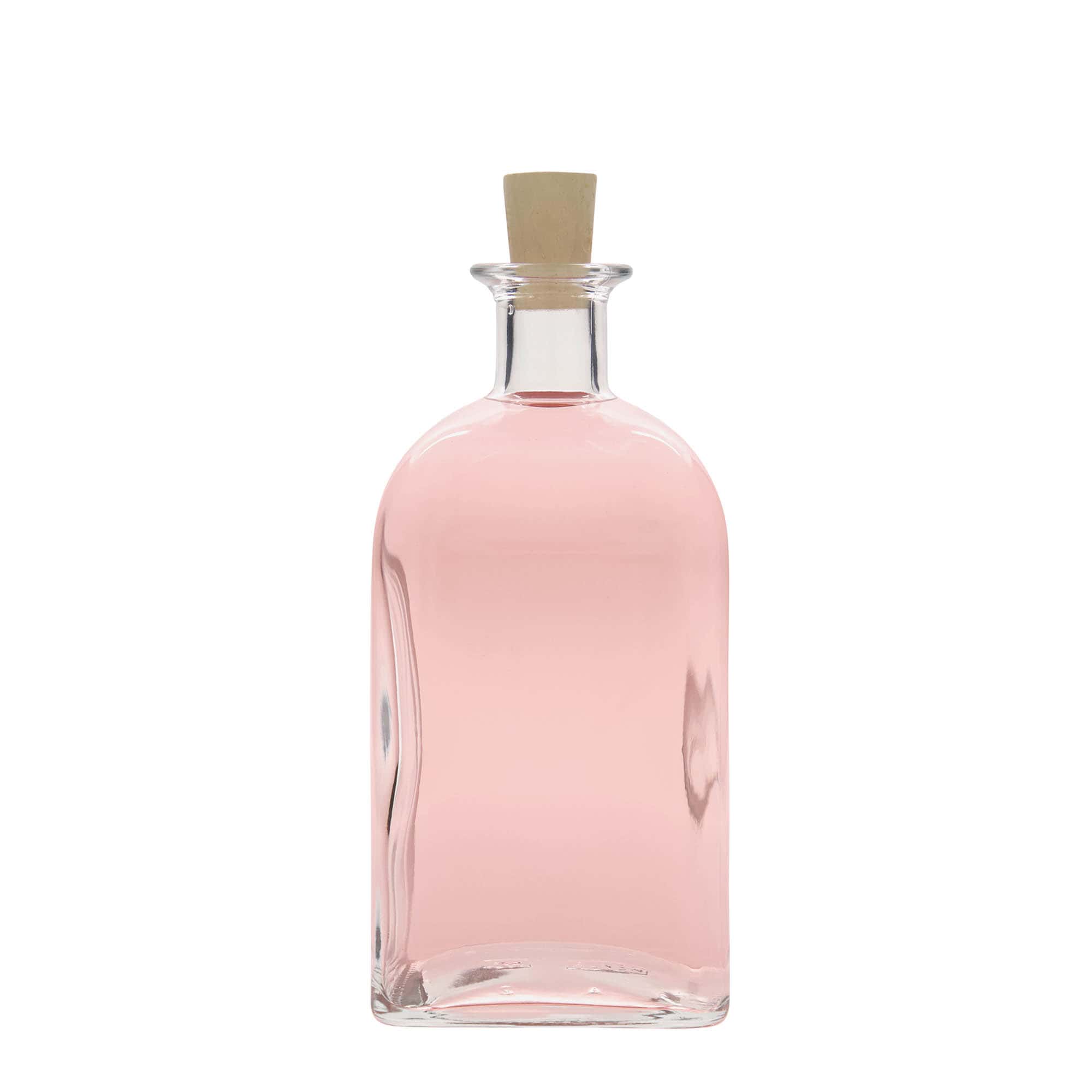 700 ml lasipullo Apotheker Carré, neliö, suuaukko: korkki