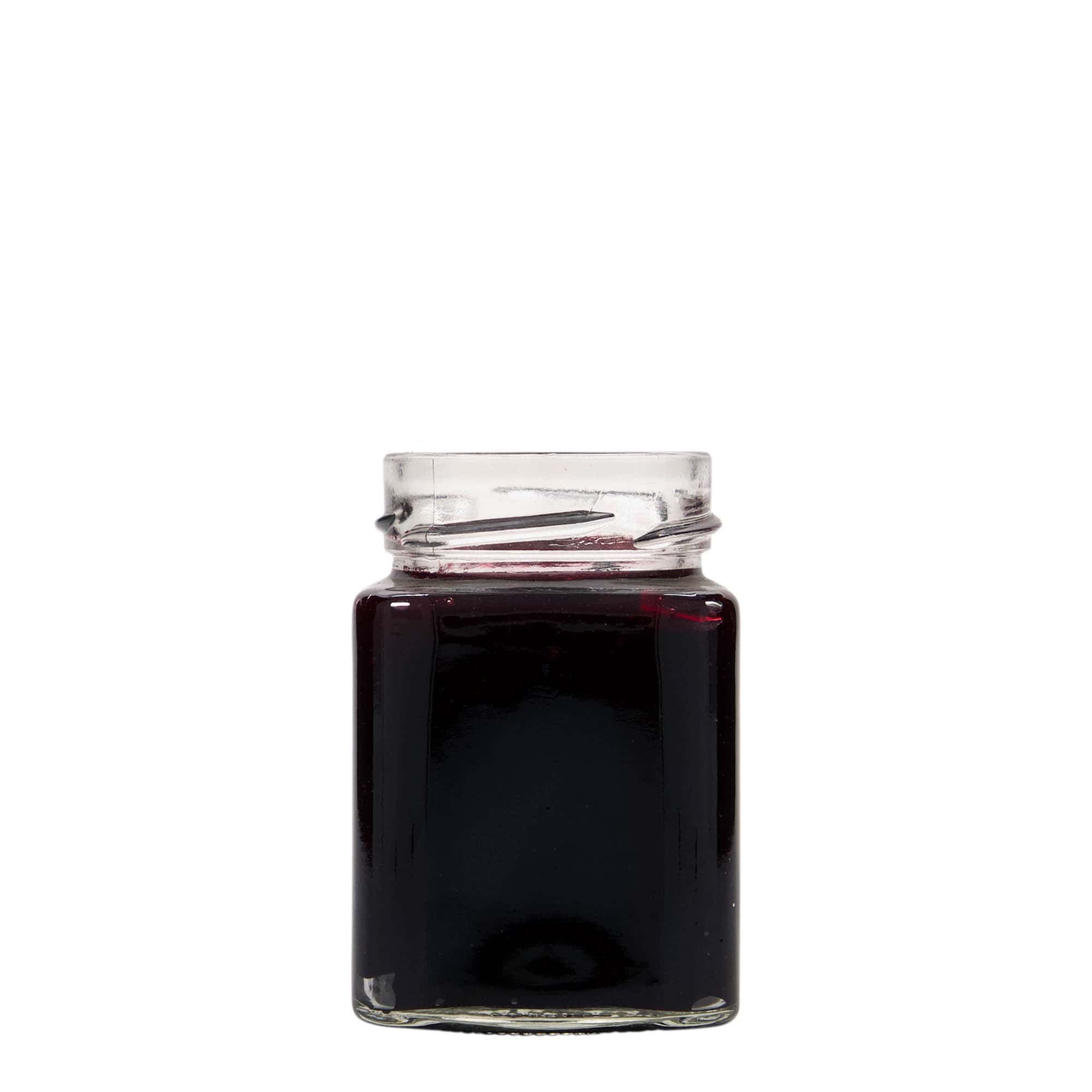 212 ml nelikulmainen lasi 'Funny', suuaukko: Deep-Twist-Off (DTO 58)