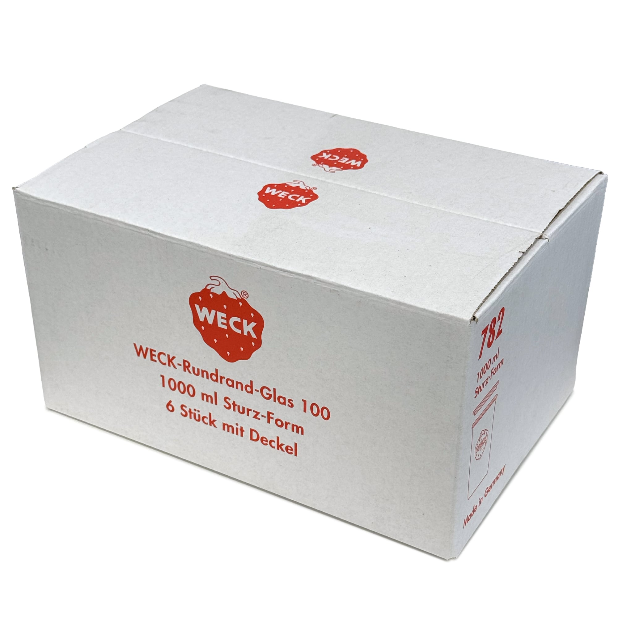 6x 1000 ml WECK-kaatopurkki lasikannella RR 100