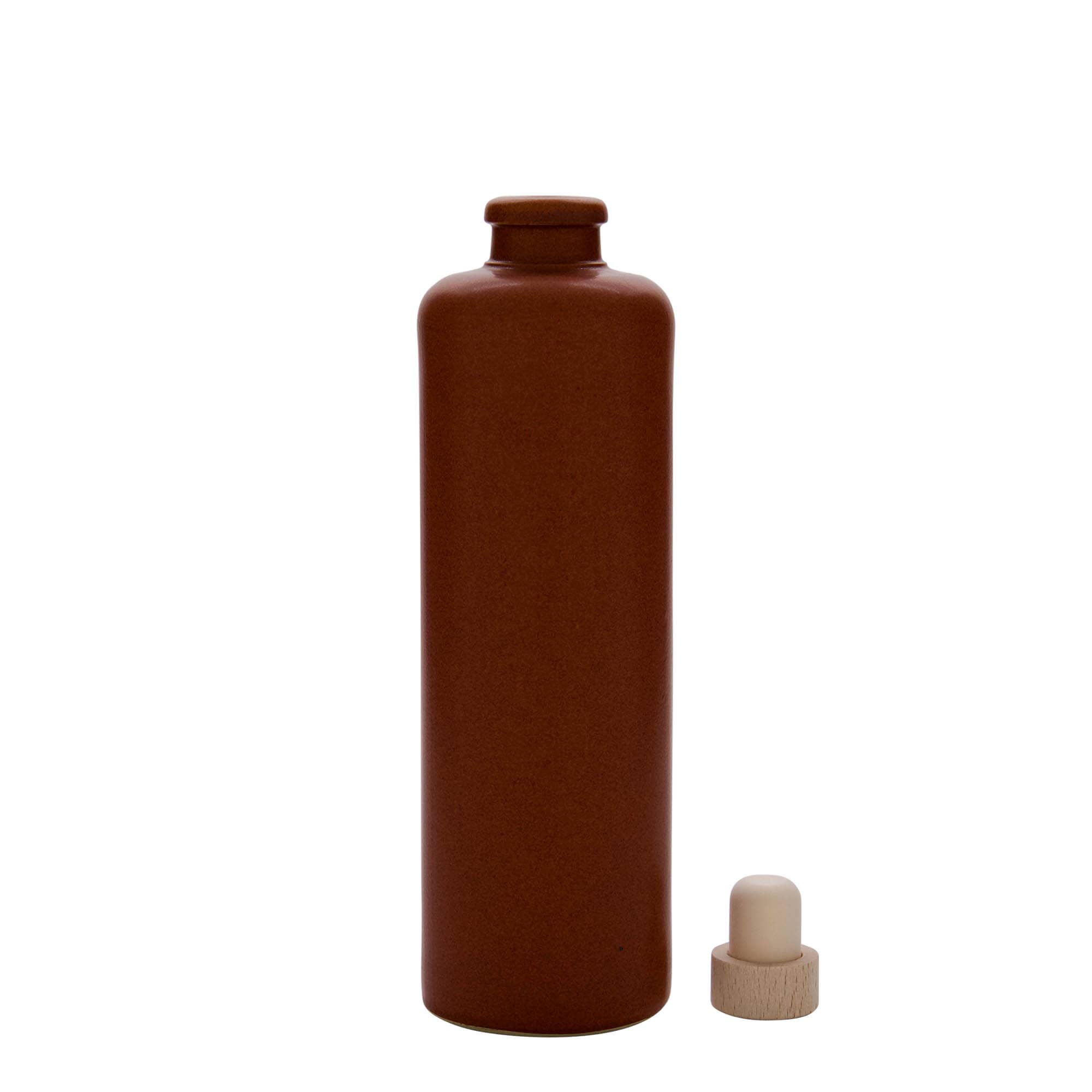 500 ml tonkuru, saviastia, punaruskea, suuaukko: korkki