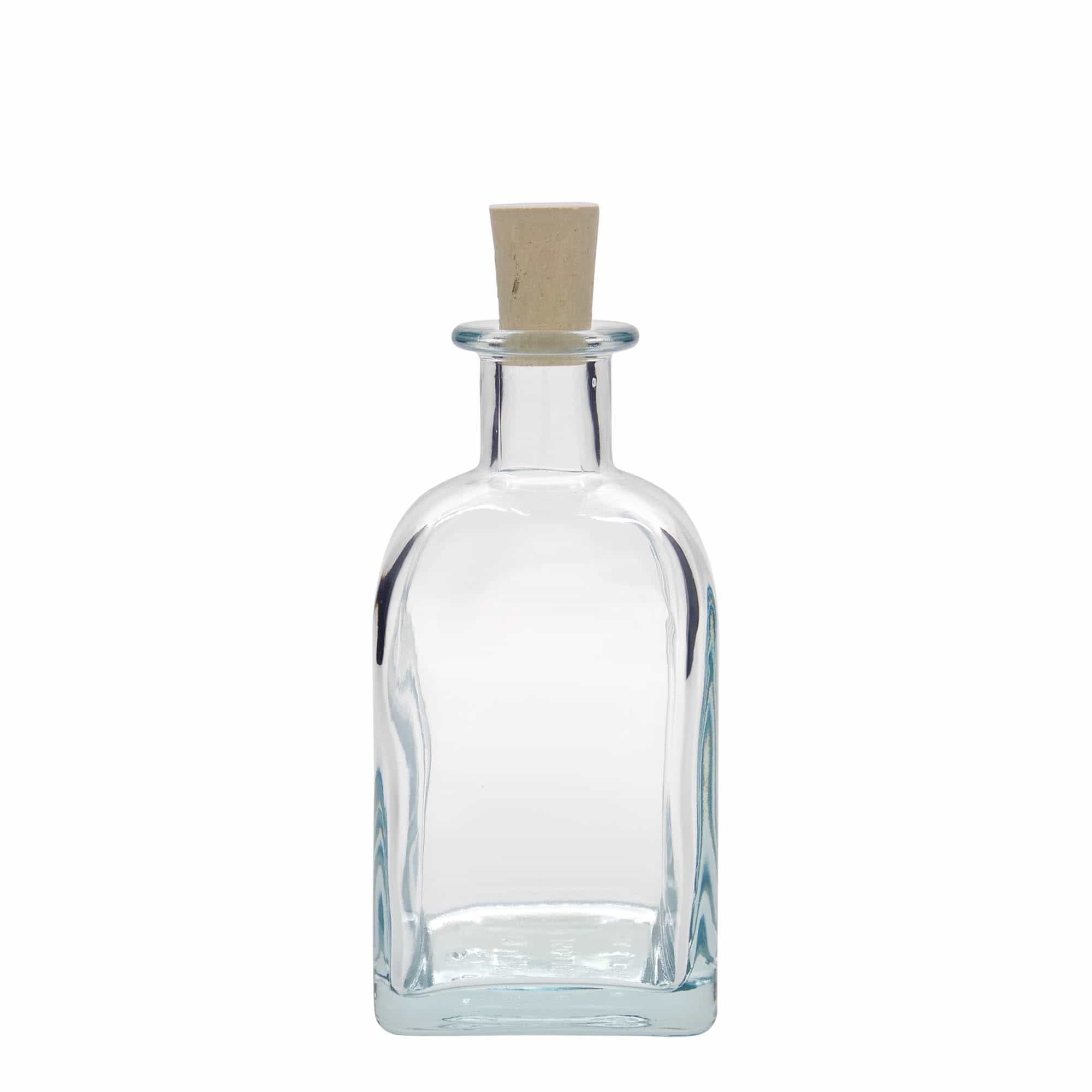 350 ml apteekkarin lasipullo Carré, neliö, suu: korkki