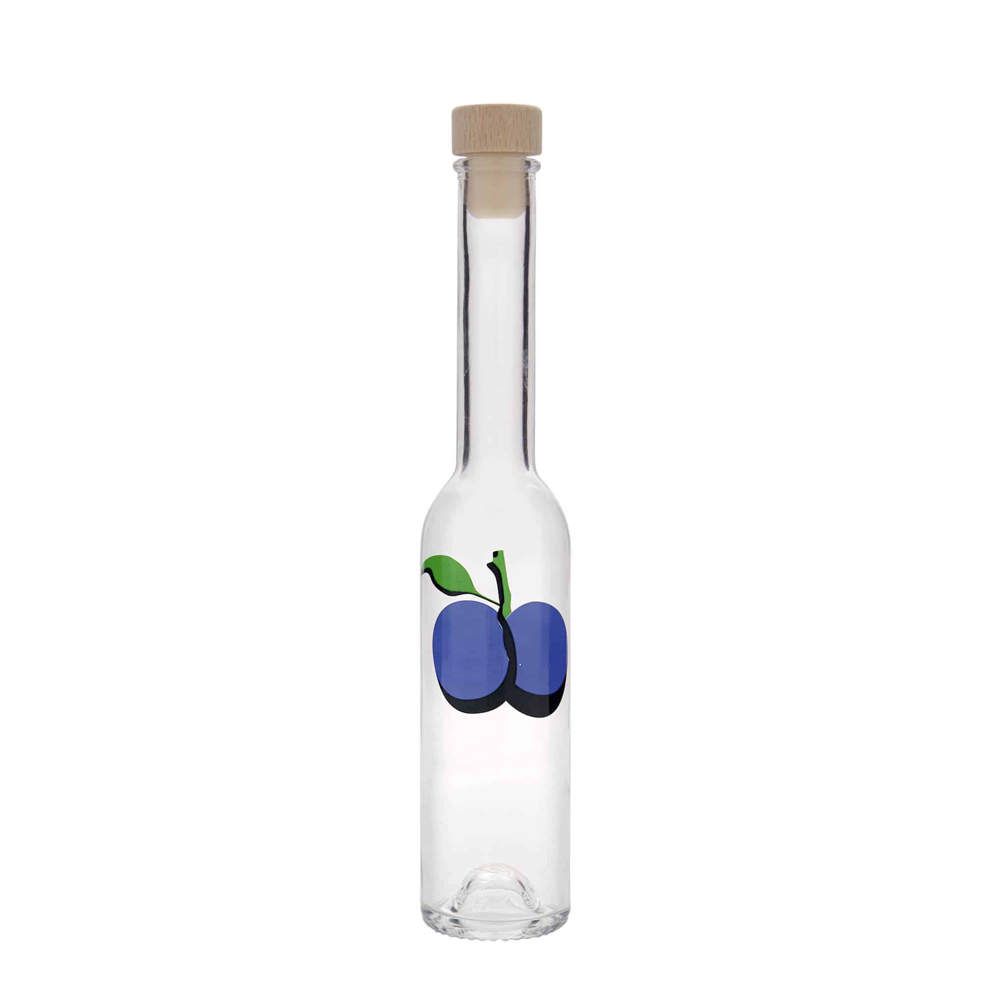 200 ml lasipullo 'Opera', kuvio: luumu, suuaukko: korkki