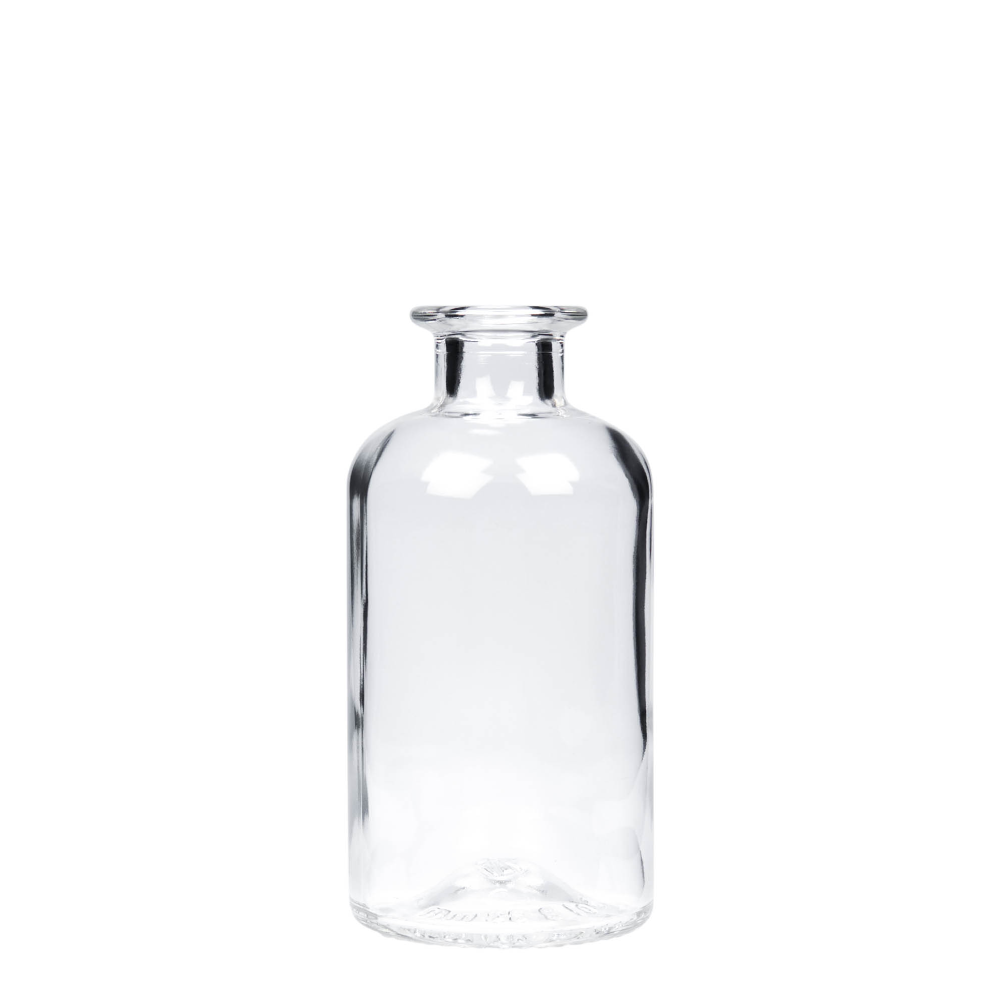 250 ml lasipullo apteekkarille, suuaukko: korkki