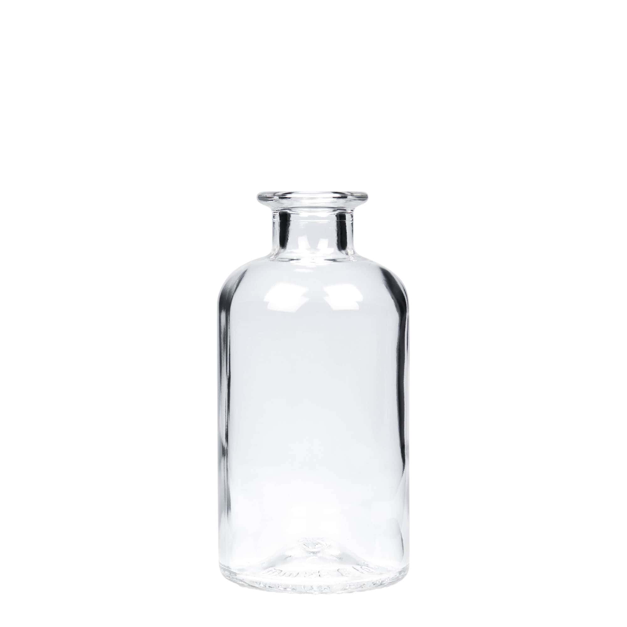 250 ml lasipullo apteekkarille, suuaukko: korkki