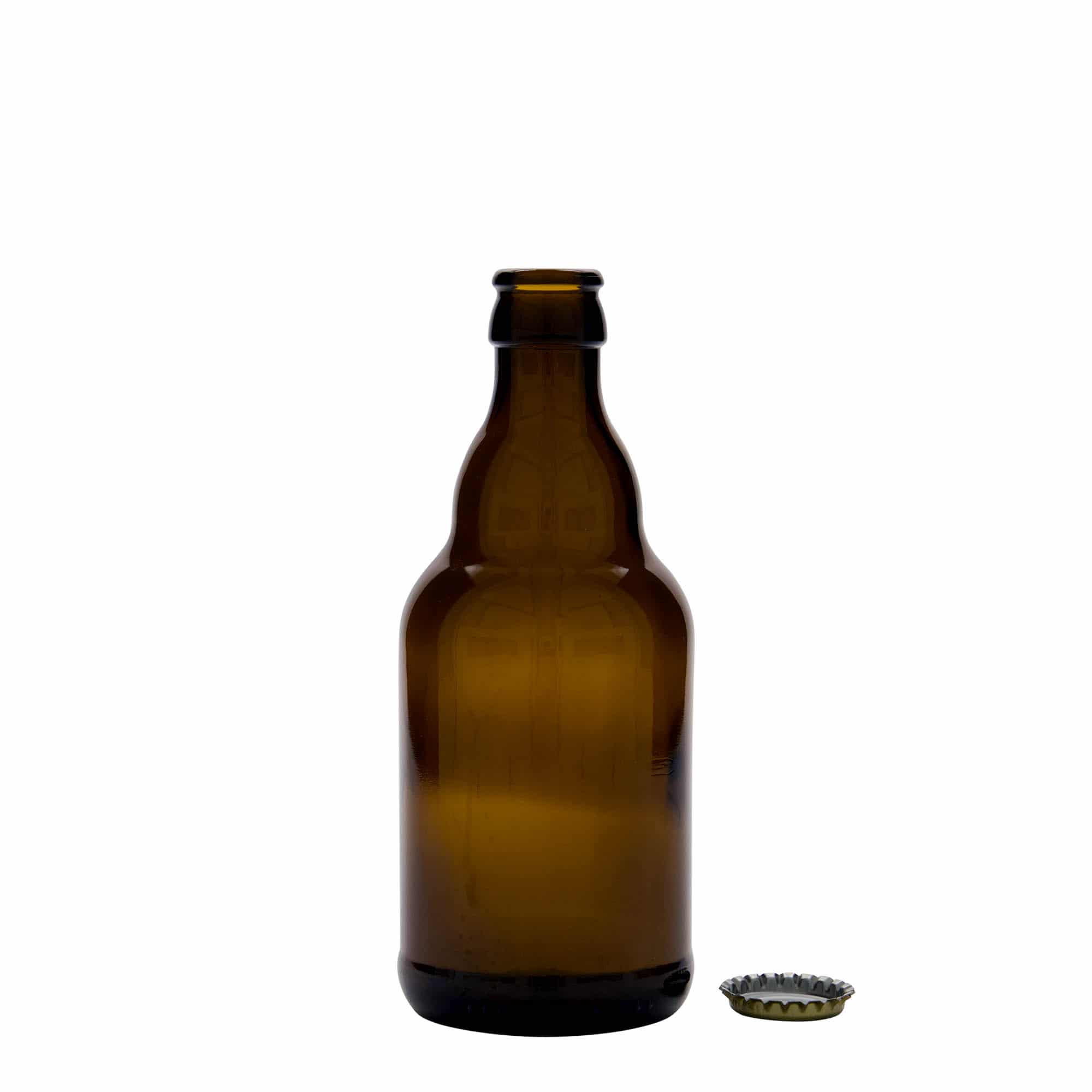 330 ml olutpullo 'Steinie', lasi, ruskea, suu: kruunukorkki