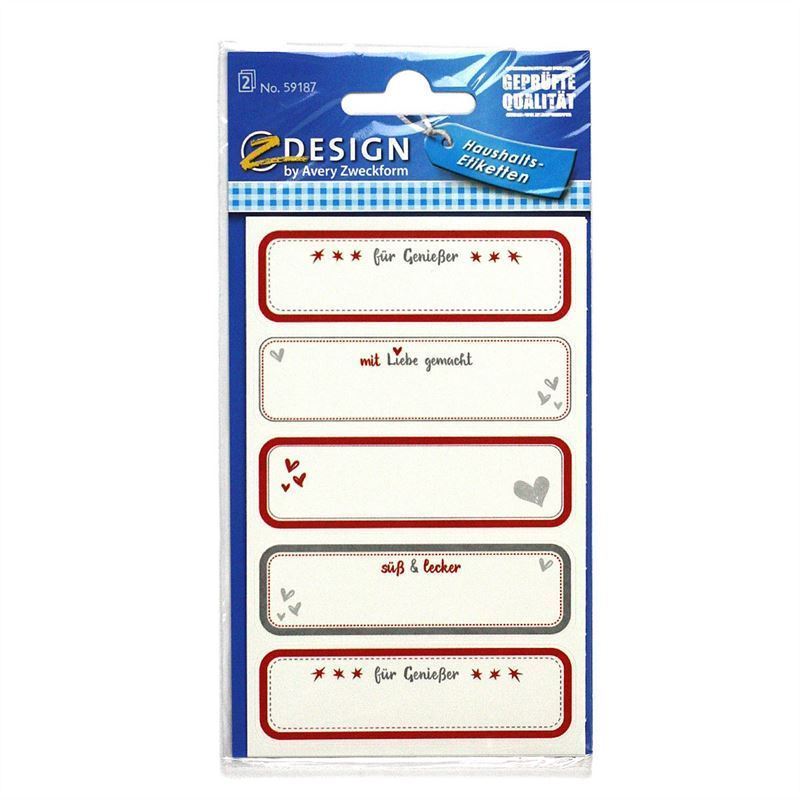 Zweckform-tarrat 'Itsetehty', suorakulmainen, paperi, monivärinen Zweckform-tarrat 'Itsetehty', suorakulmainen, paperi, monivärinen