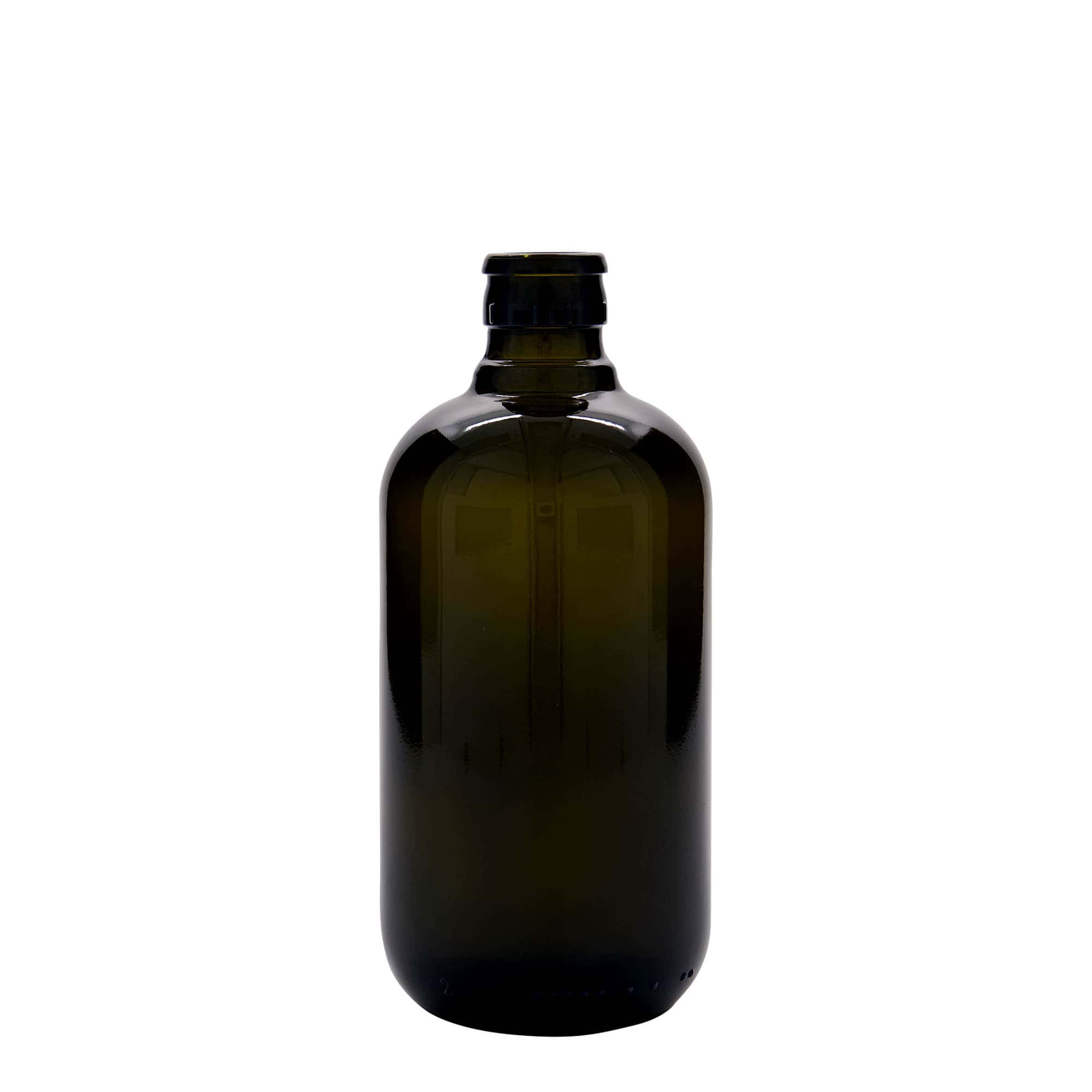 500 ml etikka-/öljypullo 'Biolio', lasia, antiikkivihreä, suuaukko: DOP