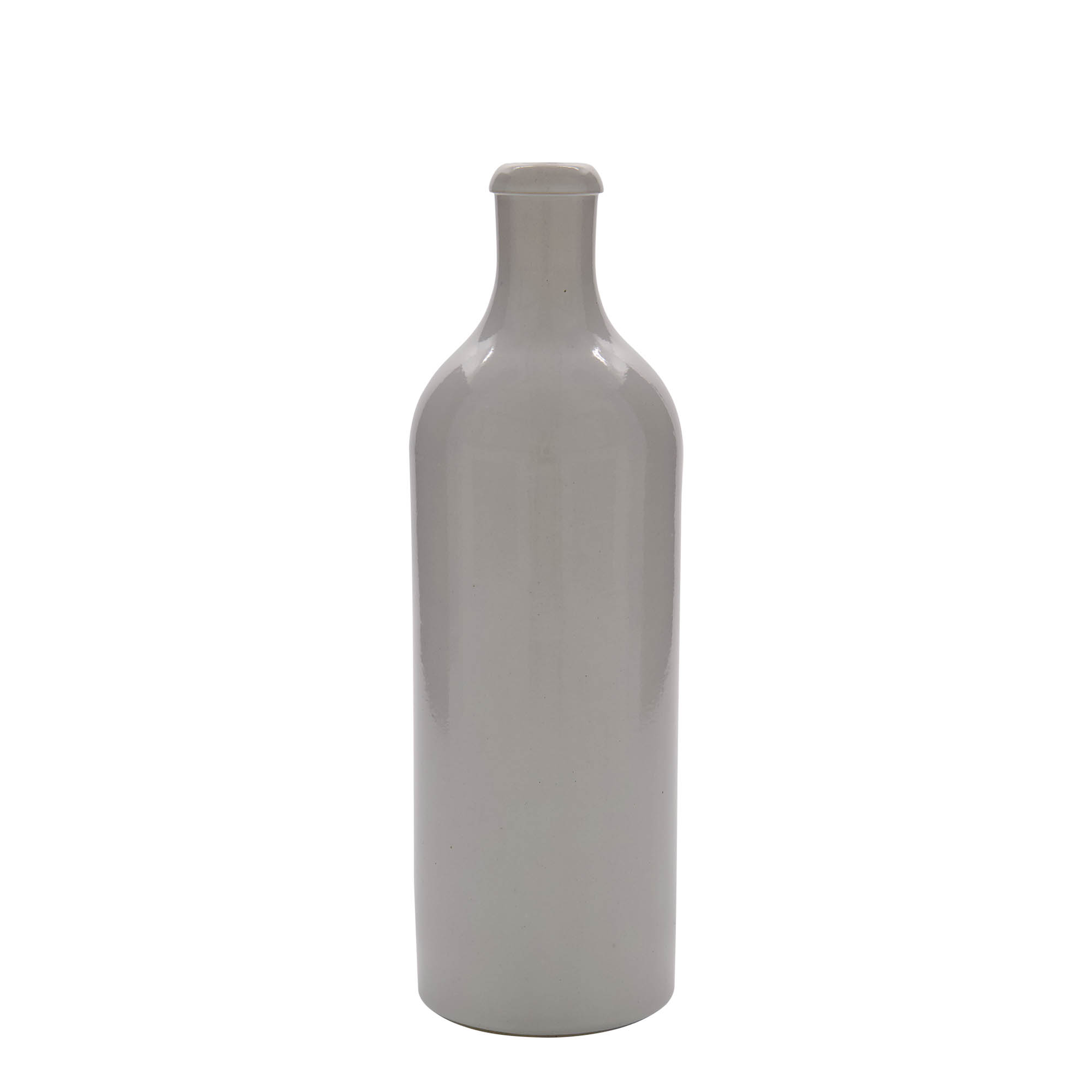 750 ml saviruukku, kivikeramiikka, valkoinen, suuaukko: korkki