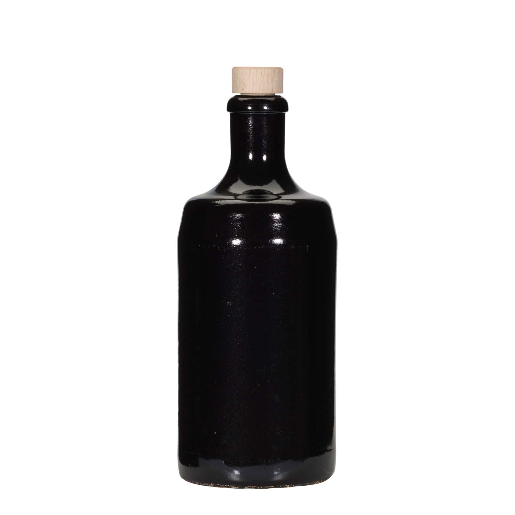 700 ml savituoppi 'Calvados, keraaminen, musta, suu: korkki