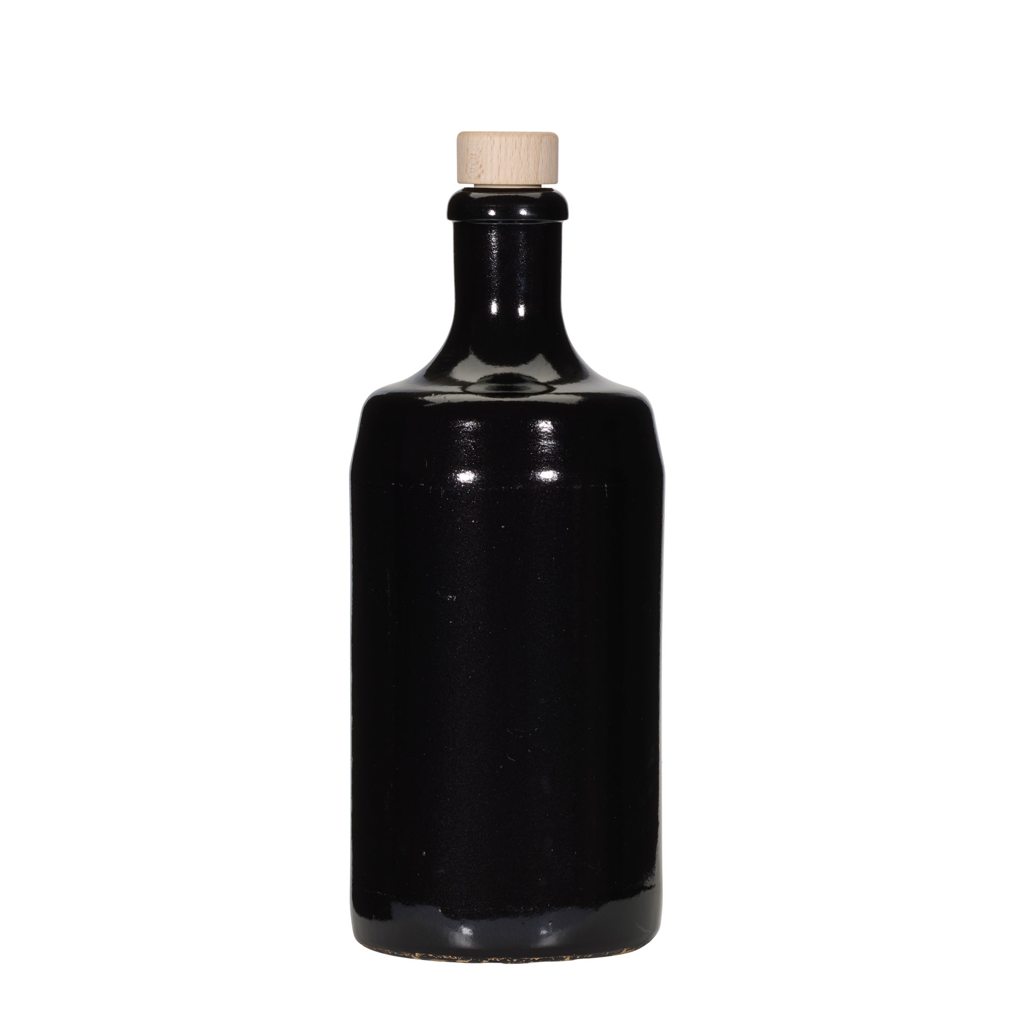 700 ml saviruukku 'Calvados, kivitavara, musta, suuaukko: korkki