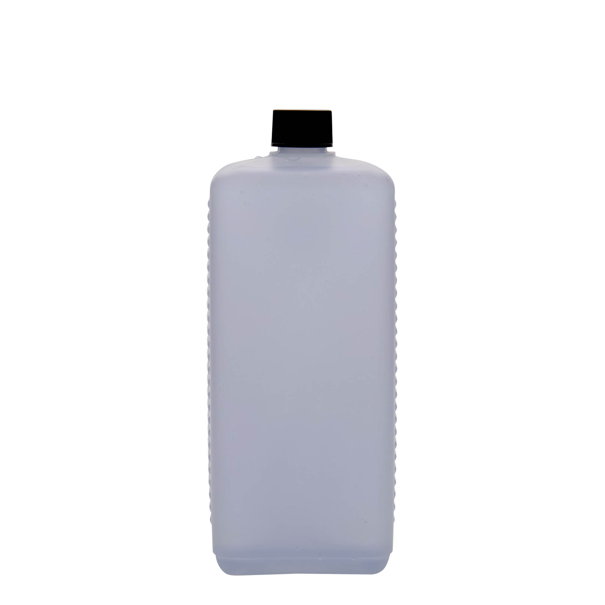1 000 ml kanisteripullo, suorakaiteen muotoinen, HDPE-muovia, luonnonvärinen, suuaukon koko: DIN 25 EPE