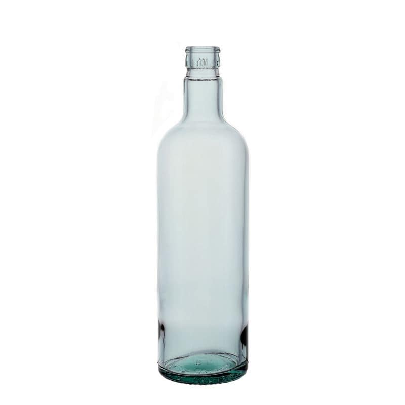 750 ml etikka-/öljypullo 'Willy New', lasi, v.vihreä, suu: DOP