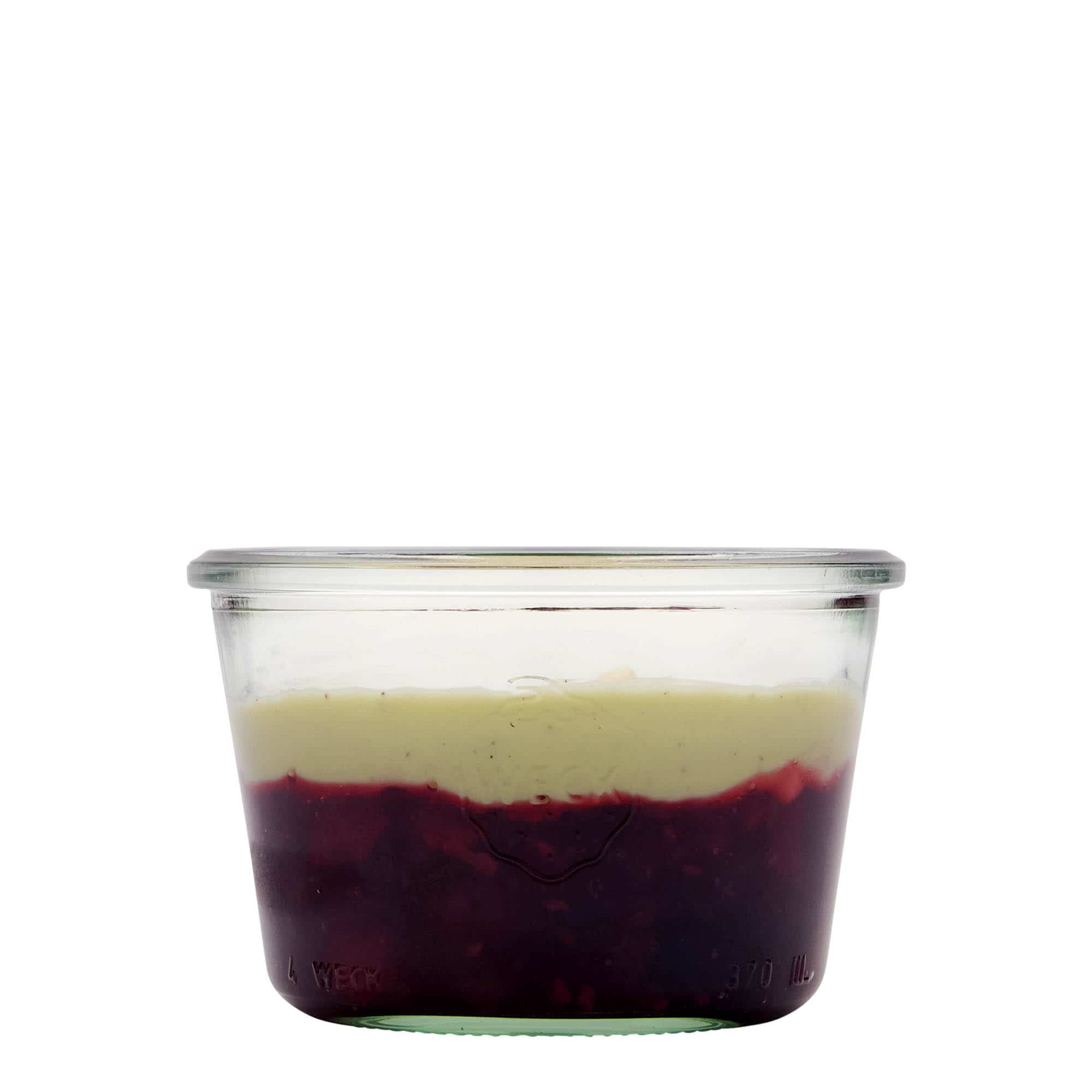 370 ml WECK sylinterimäinen lasipurkki, suu: pyöreä reuna