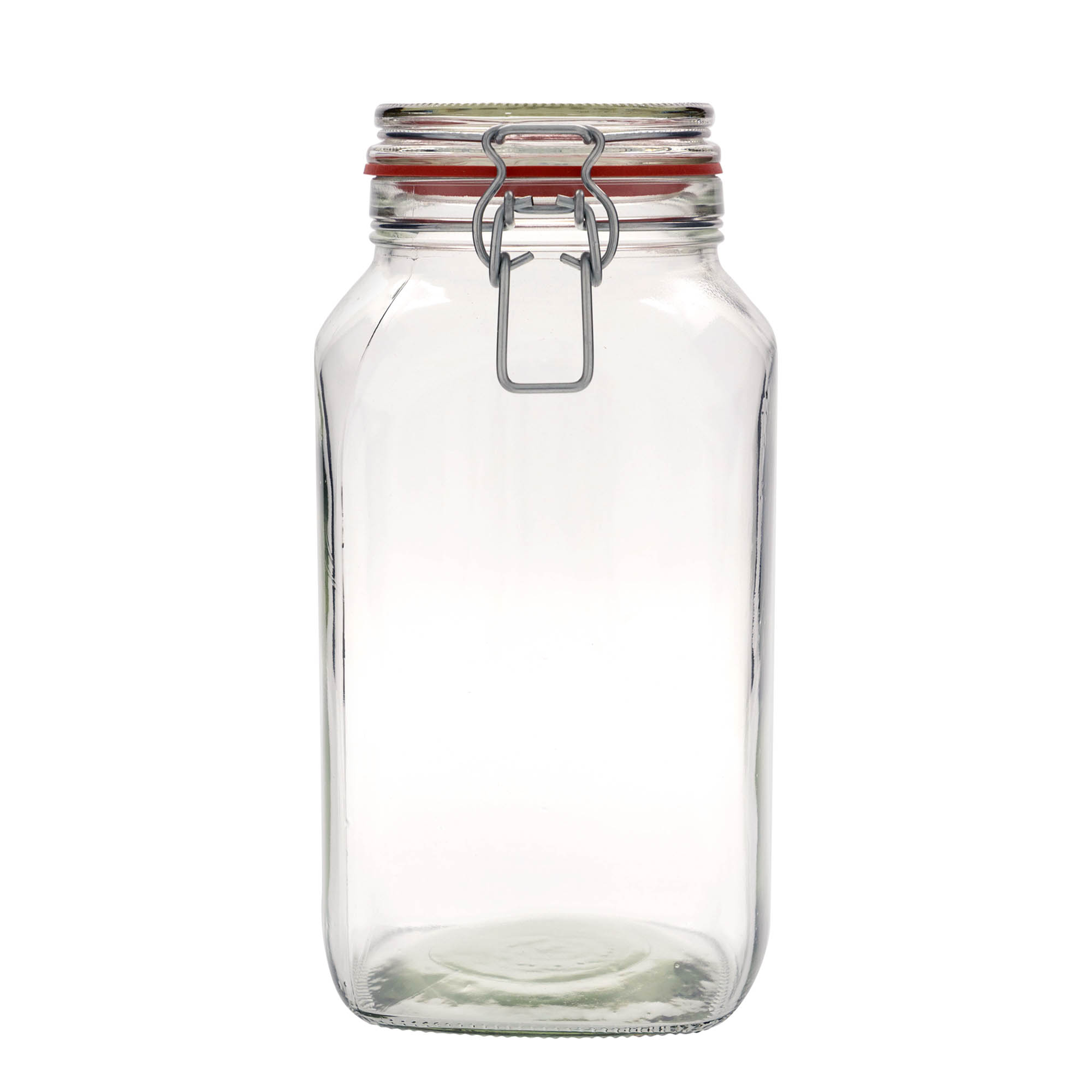 2,590 ml lankakahvallinen lasipurkki, neliö, suuaukko: lankakahvalukko