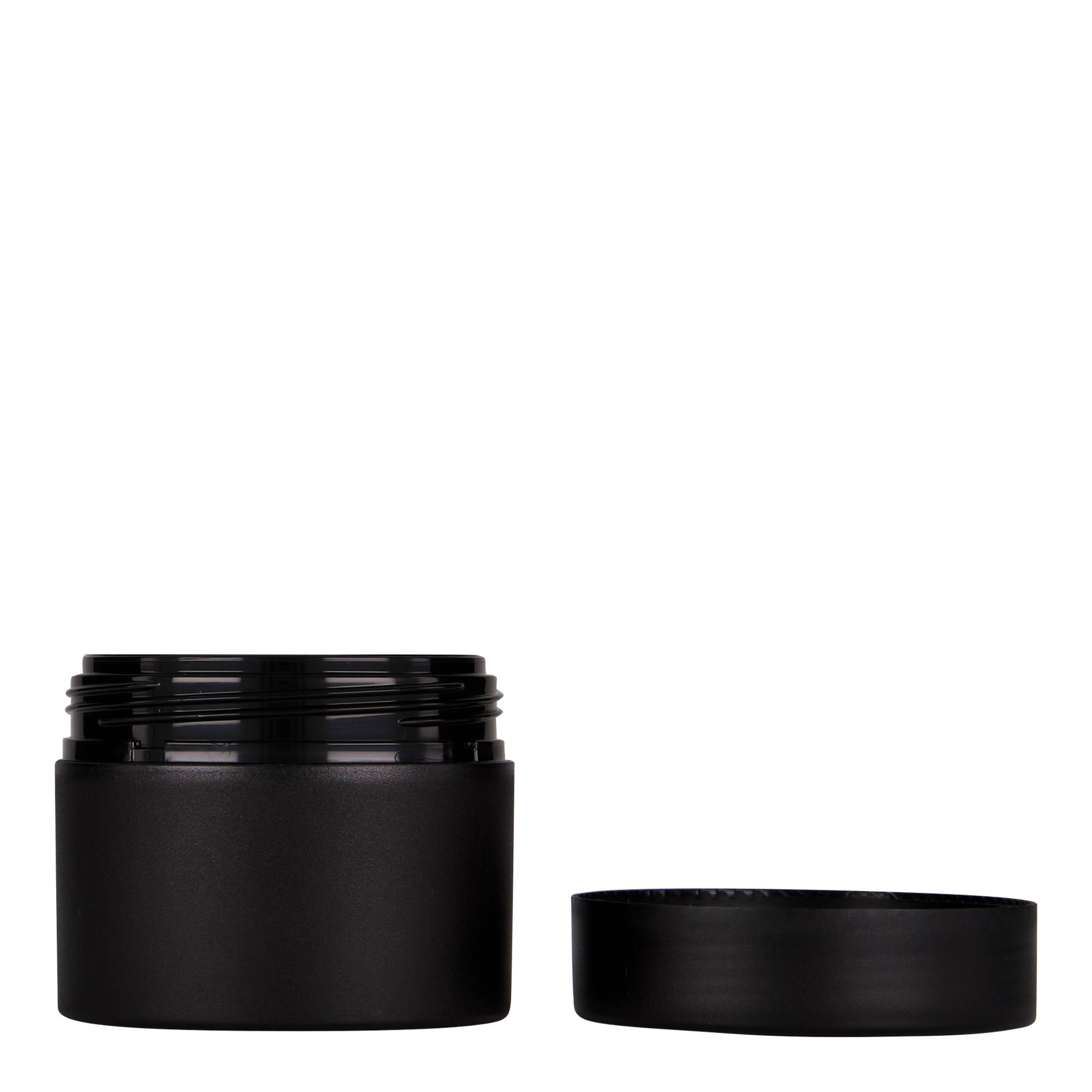100 ml muovipurkki 'Antonella', PP, musta, suuaukko: ruuvikorkki