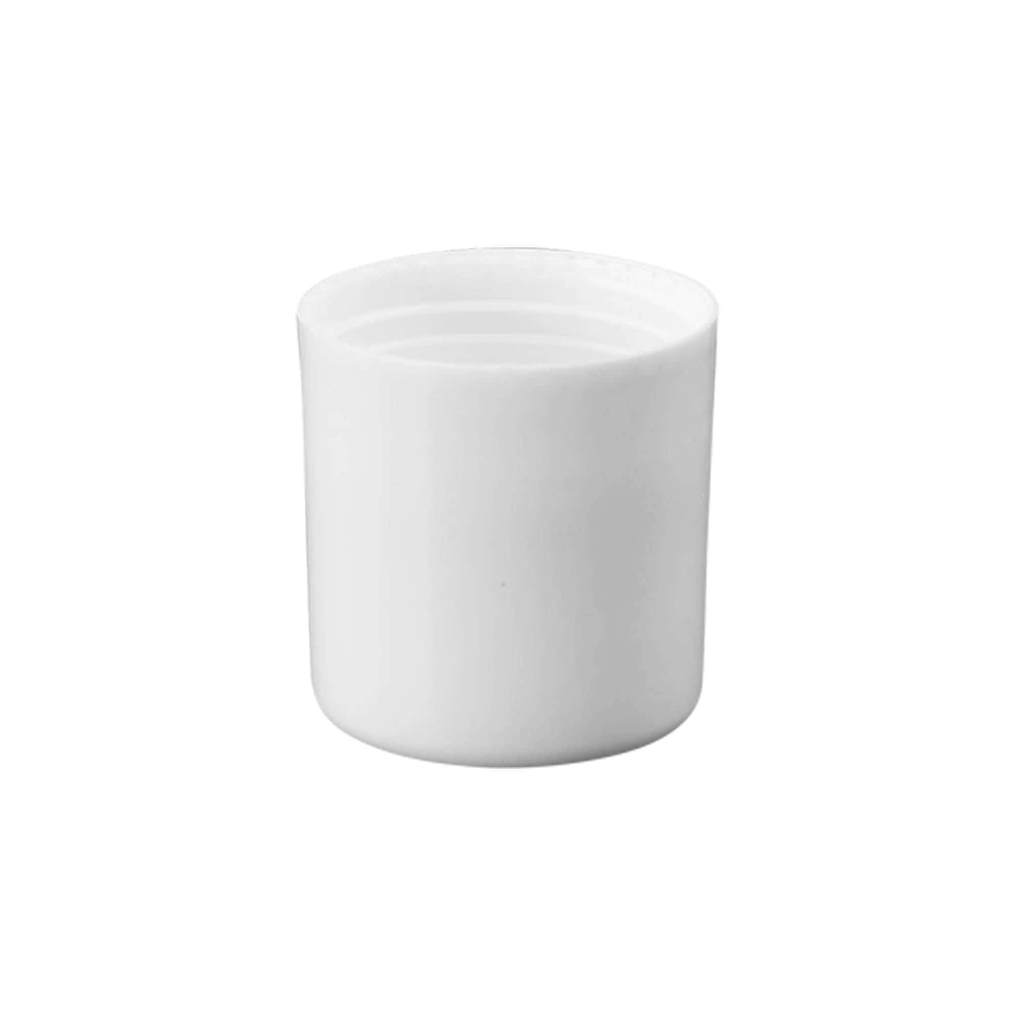 Korkki 50 ml Roll-On-pullolle, PP-muovi, valk., suu: Kierrekorkki