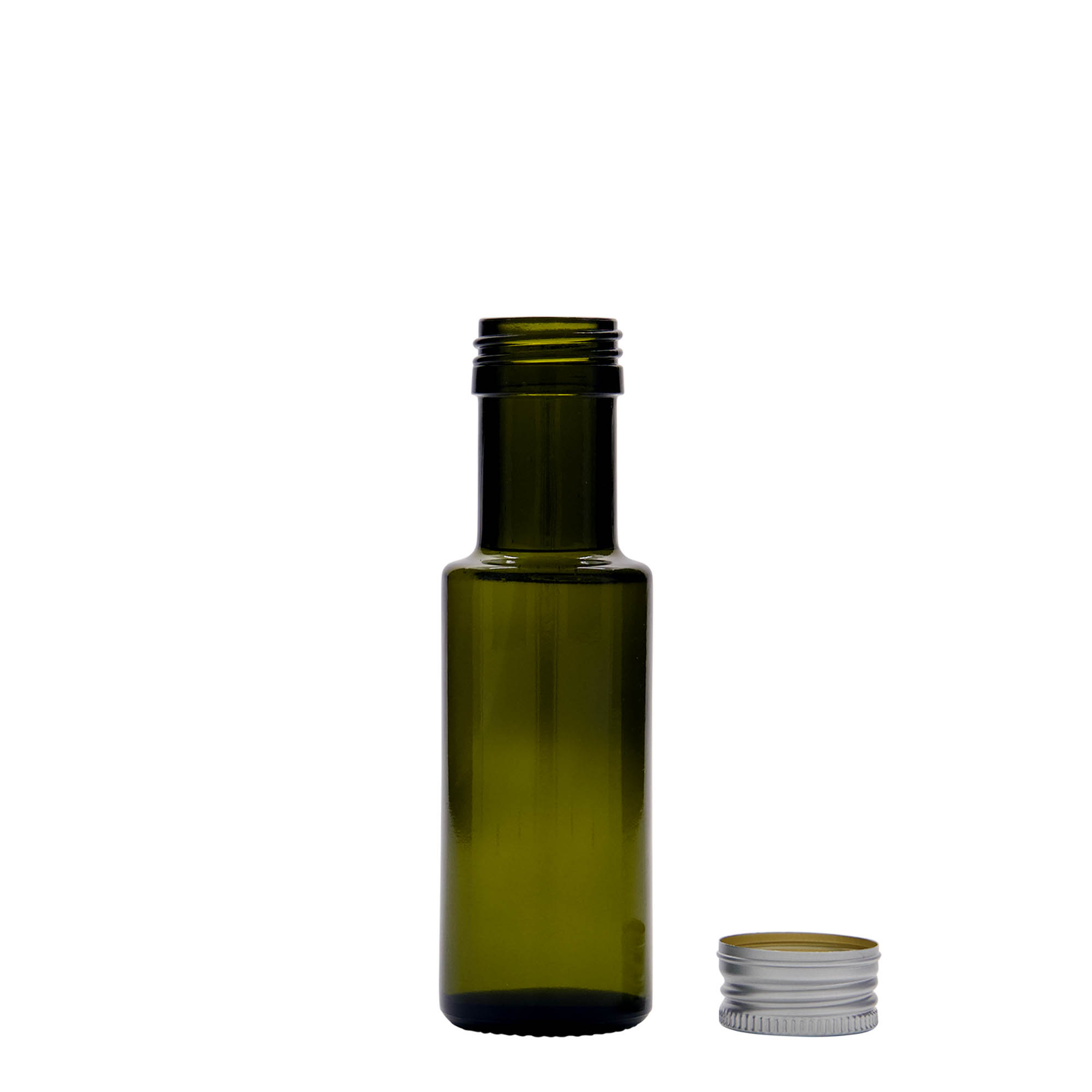 100 ml lasipullo 'Dorica', antiikkivihreä, suuaukko: PP 31,5
