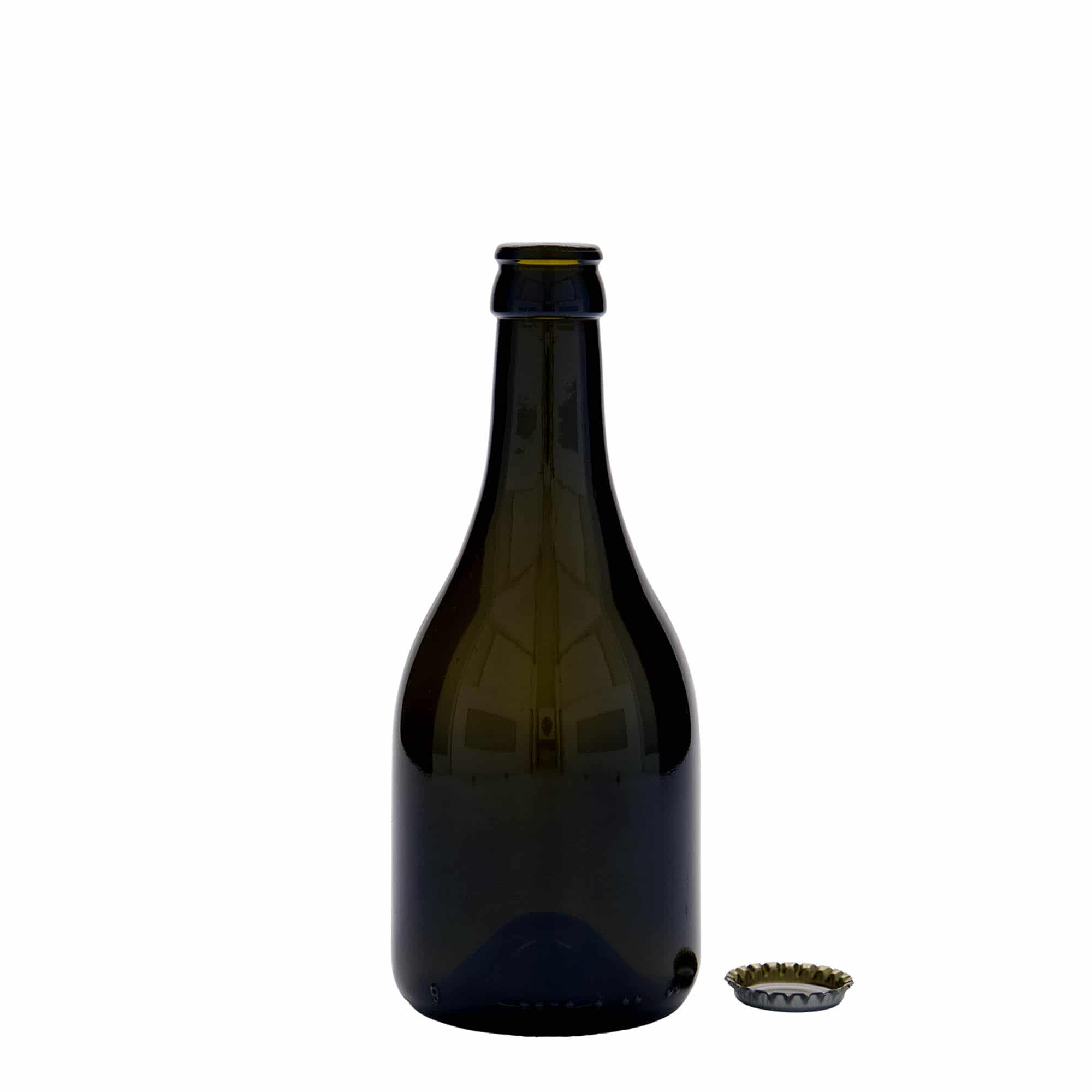 330 ml olutpullo 'Horta', lasi, antiikinvihreä, suu: kruunukorkki