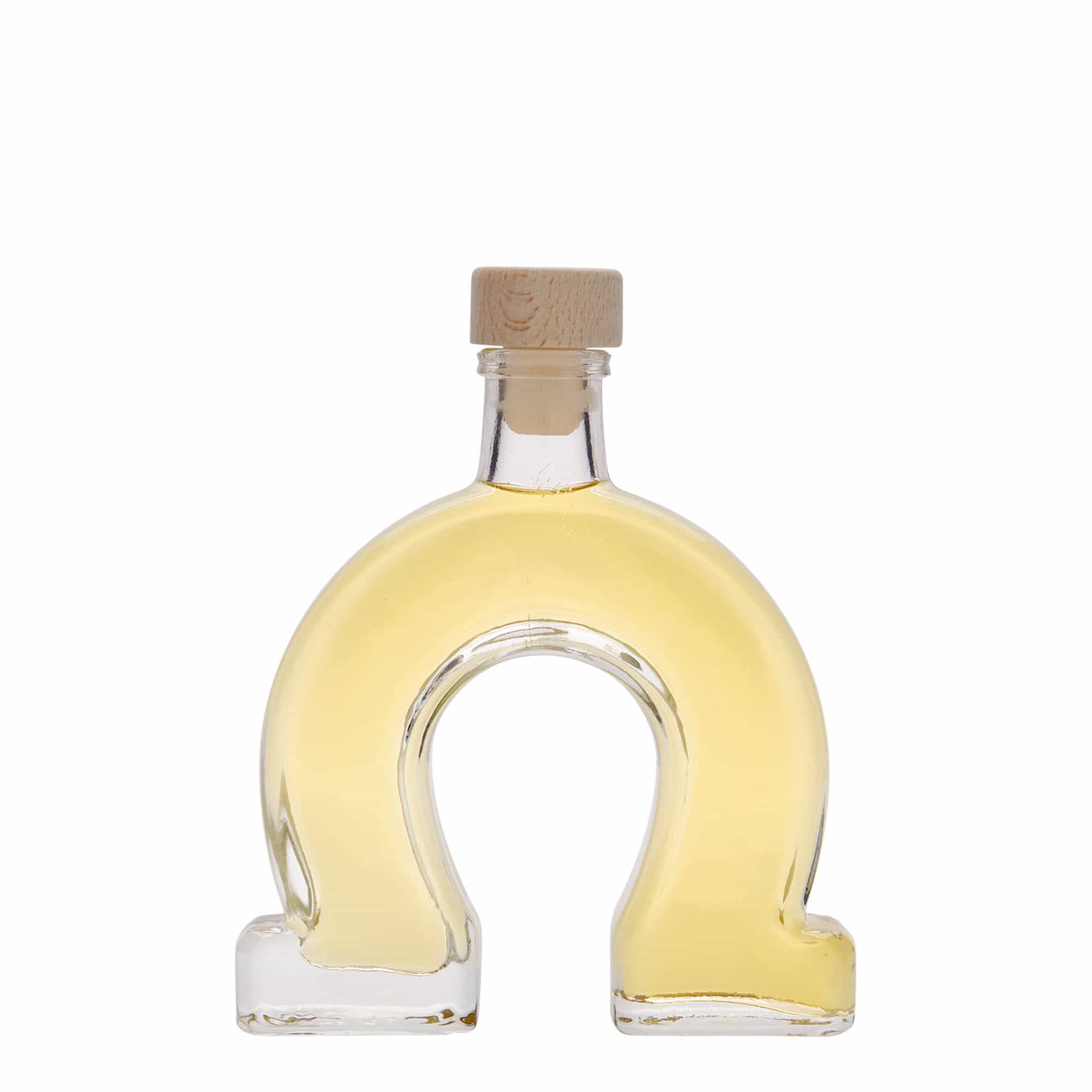 100 ml lasipullo 'Hevosenkenkä', suu: korkki