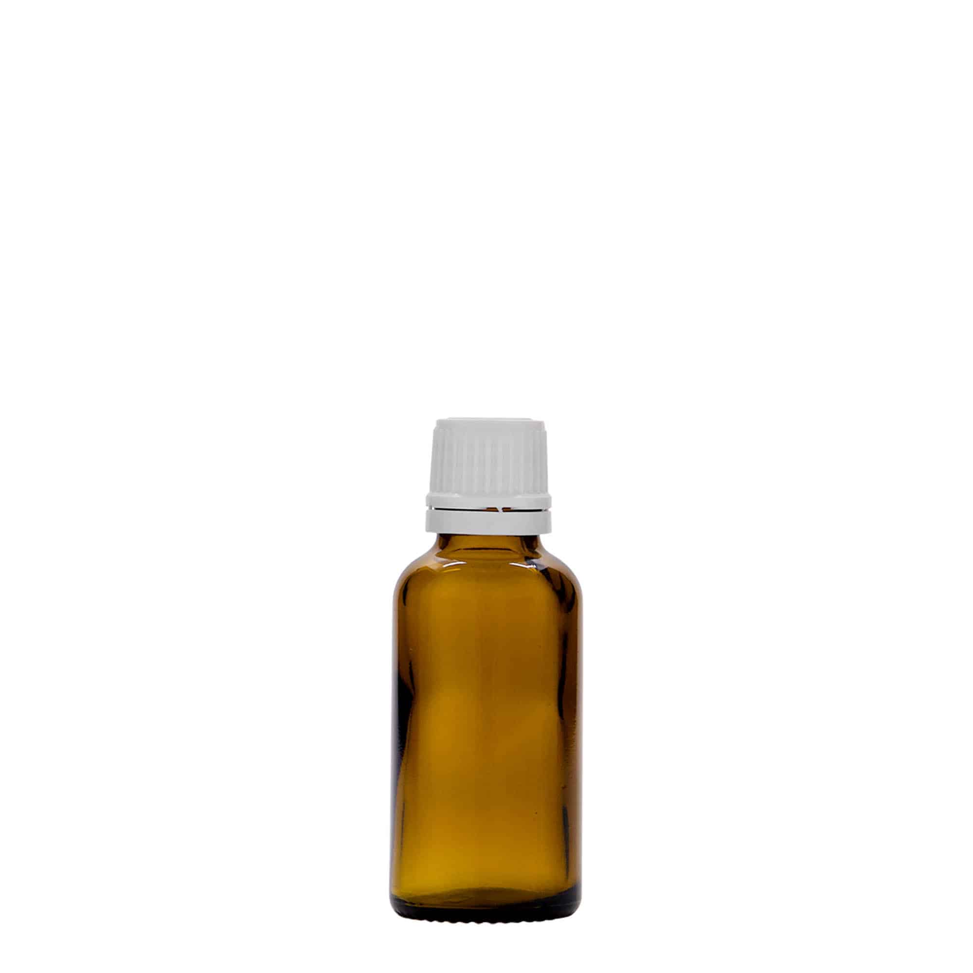 30 ml lääkepullo, lasi, ruskea, suu: DIN 18