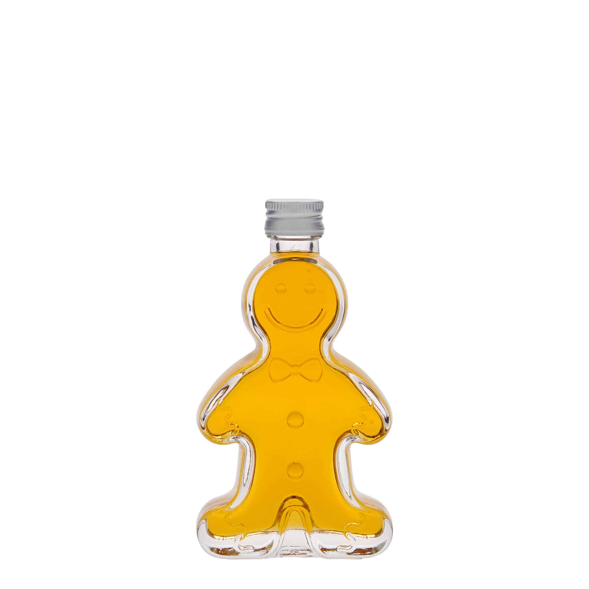 50 ml lasipullo ”Lebkuchenmann”, suuaukko: PP 18