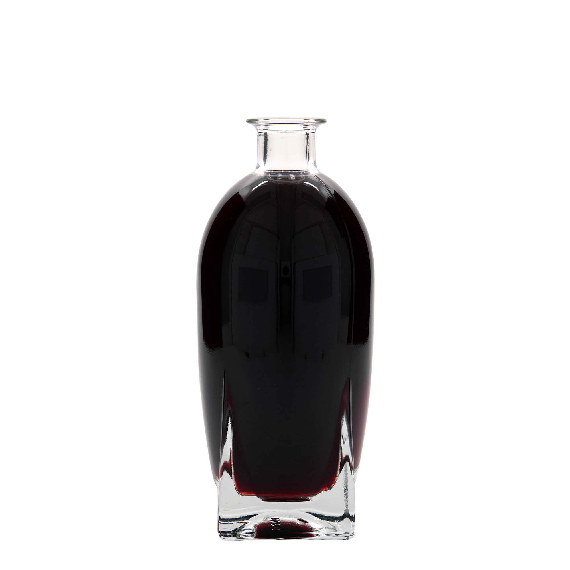 500 ml lasipullo 'Zino', neliö, suu: korkki
