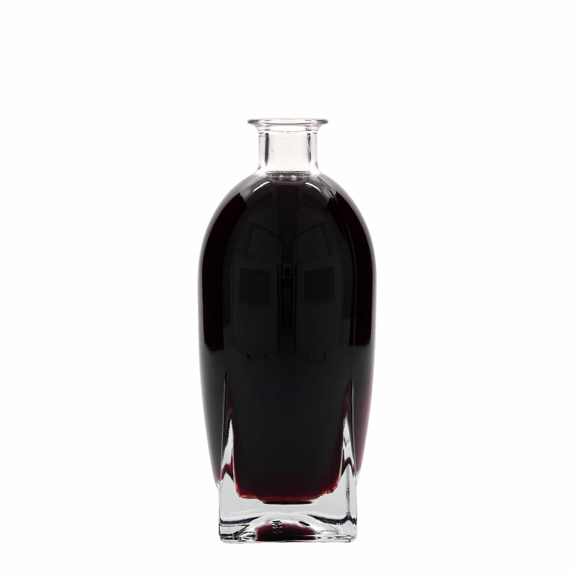 500 ml lasipullo 'Zino', neliö, suu: korkki