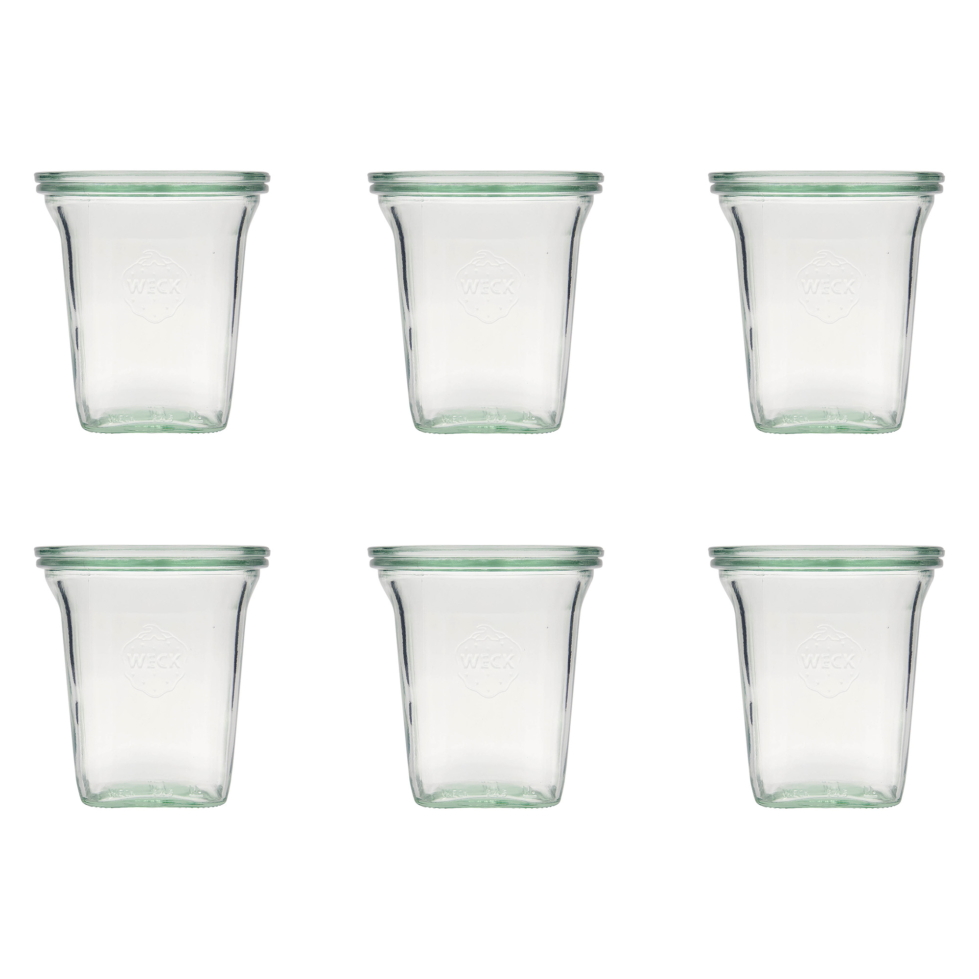 6x 545 ml WECK-Quadro-lasia lasikannella RR 100