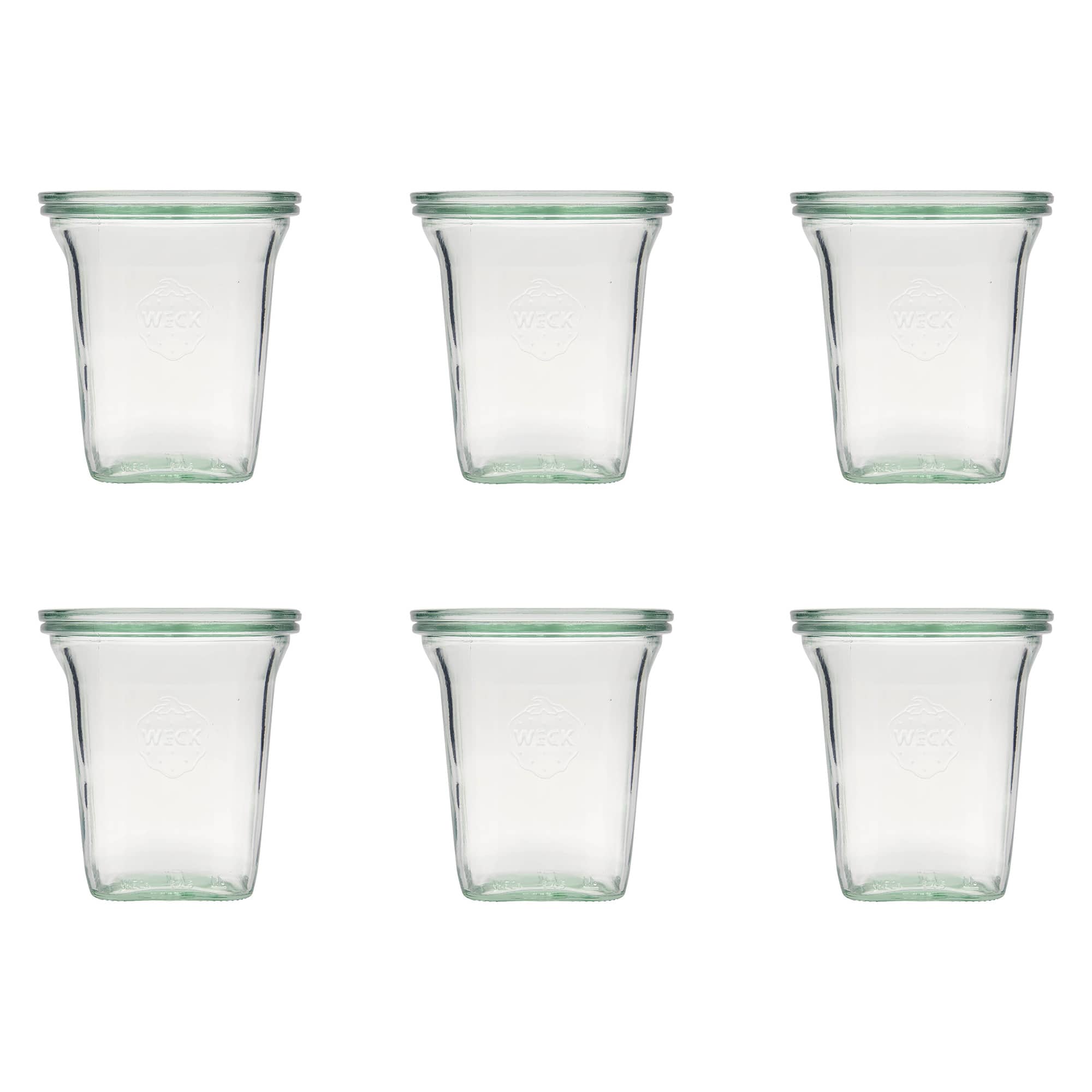 6x 545 ml WECK-Quadro-lasia lasikannella RR 100