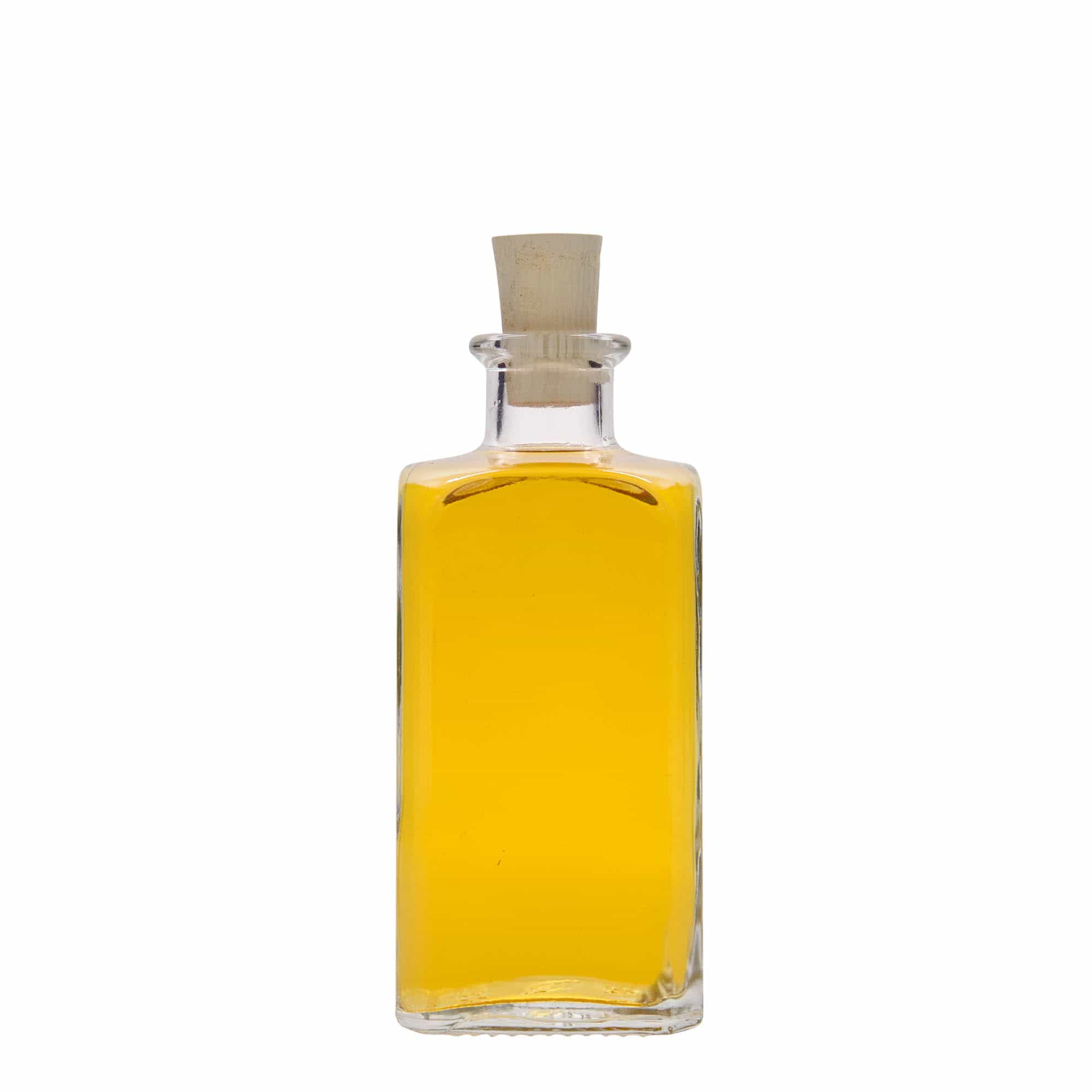 250 ml apteekkarin lasipullo Carré, neliö, suu: korkki