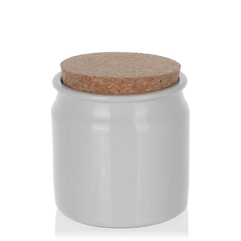 160 ml keraaminen ruukku, keramiikka, valk., suu: korkki