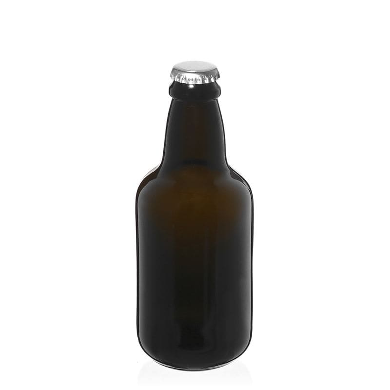 330 ml olutpullo 'Era', lasia, antiikkivihreä, suuaukko: kruunukorkki