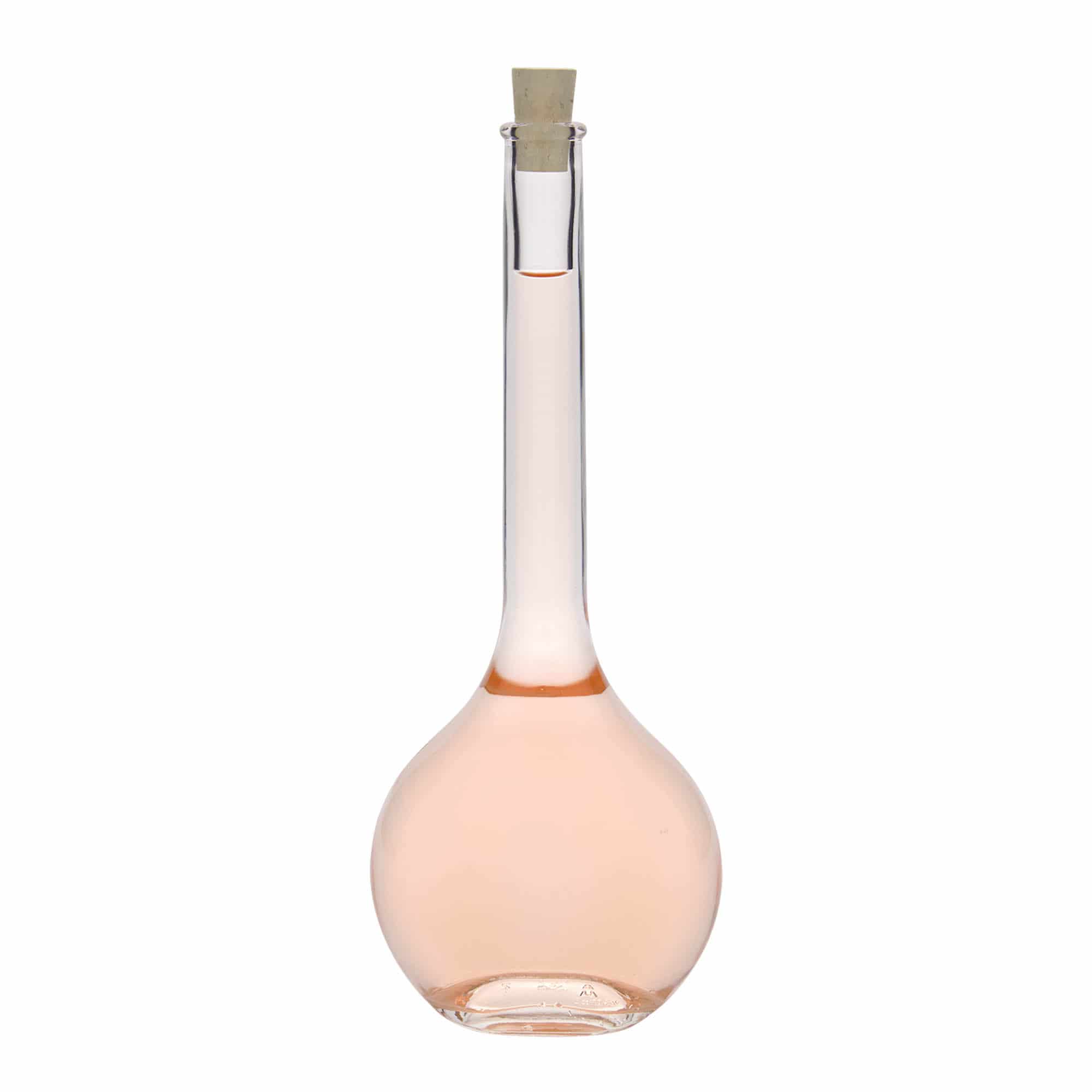 500 ml lasipullo 'Contessa', soikea, suu: korkki