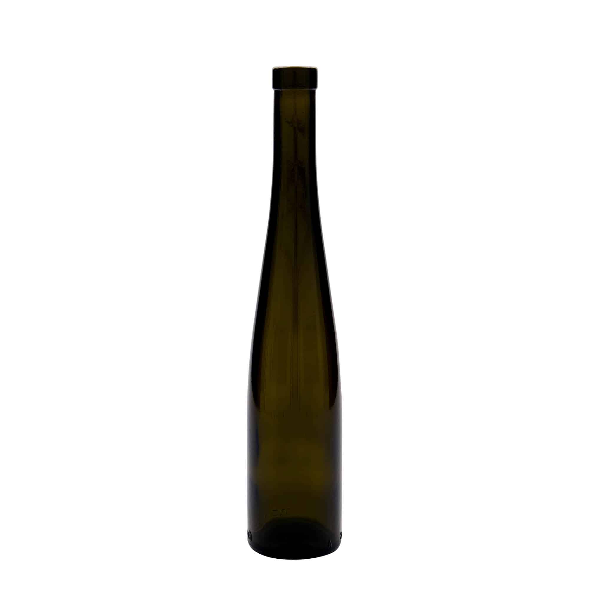 375 ml lasipullo 'Viinipullo', antiikinvihreä, suu: korkki