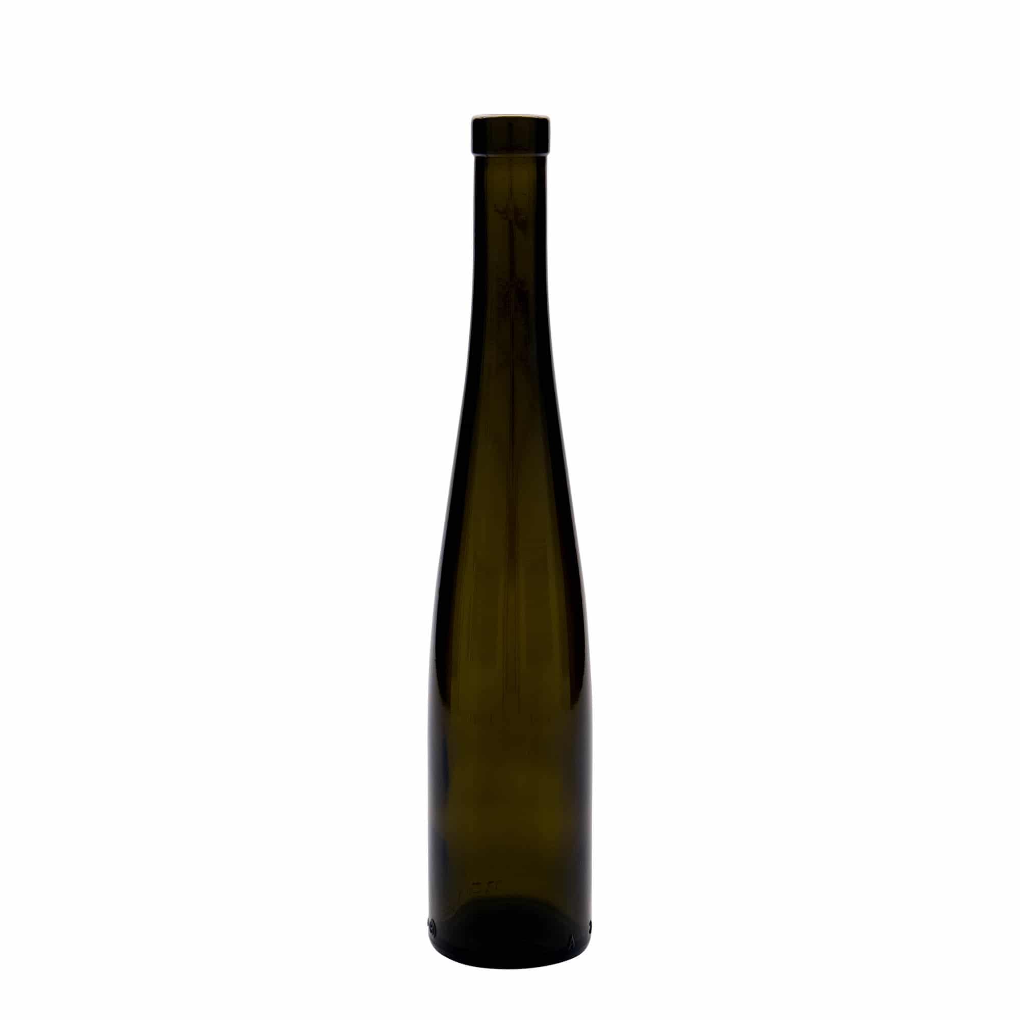 375 ml lasipullo 'Weinschlegel', antiikkivihreä, suuaukko: korkki