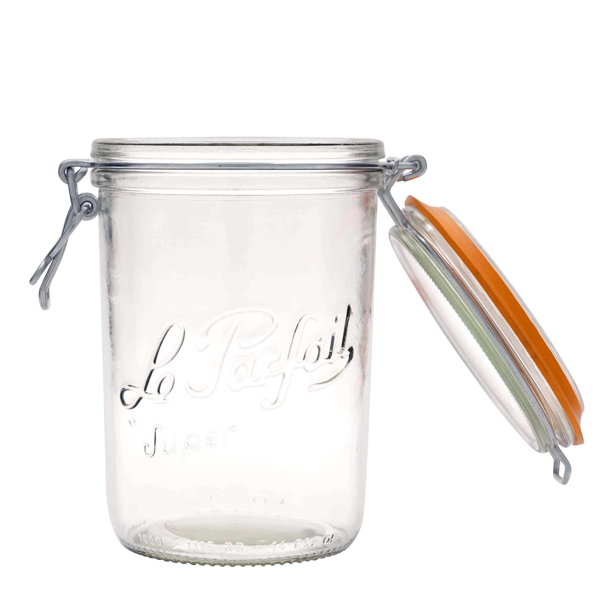 1000 ml patenttikorkillinen lasipurkki 'Le Parfait Super Terrine', suu: patenttikorkki