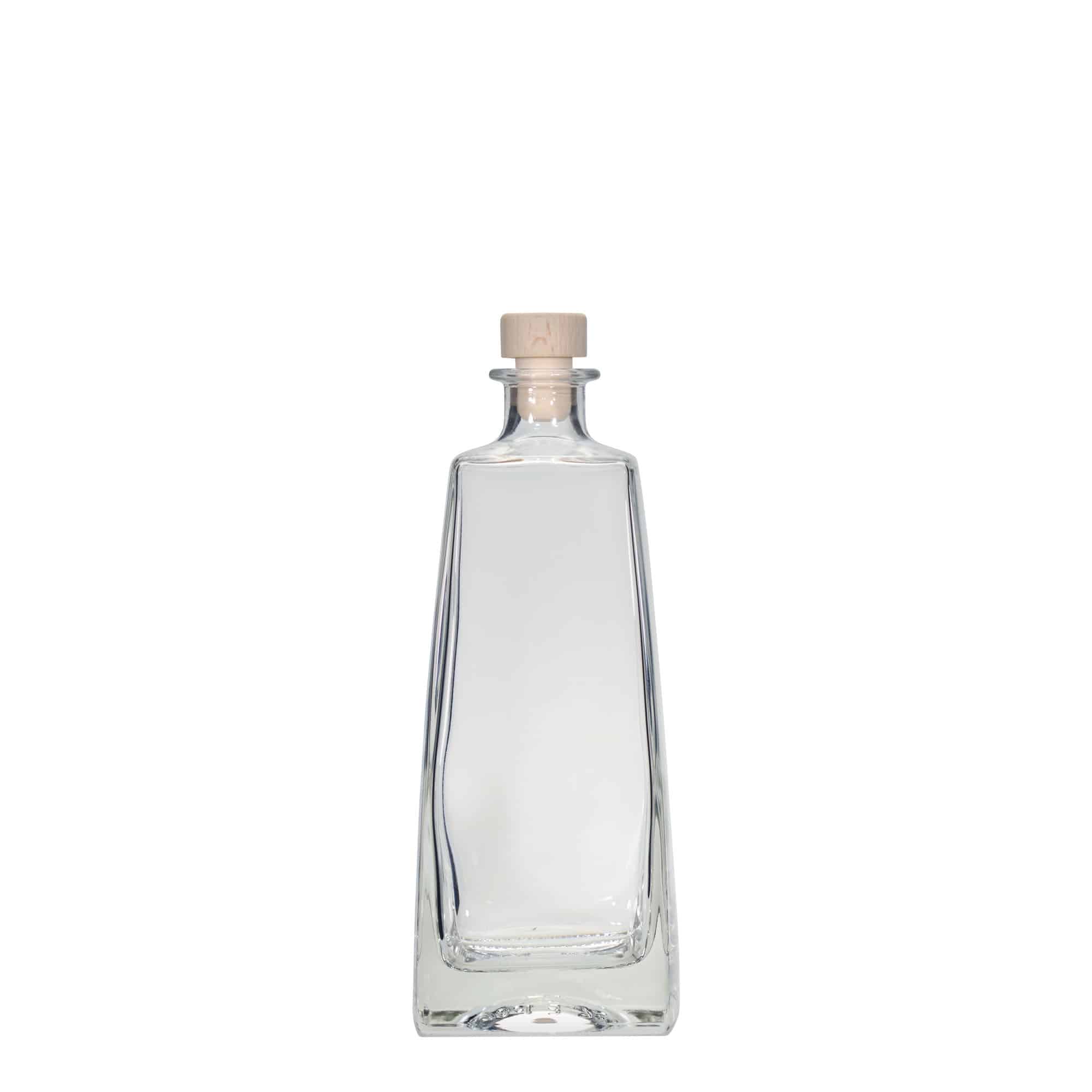 700 ml lasipullo 'Timmy', nelikulm., suu: korkki