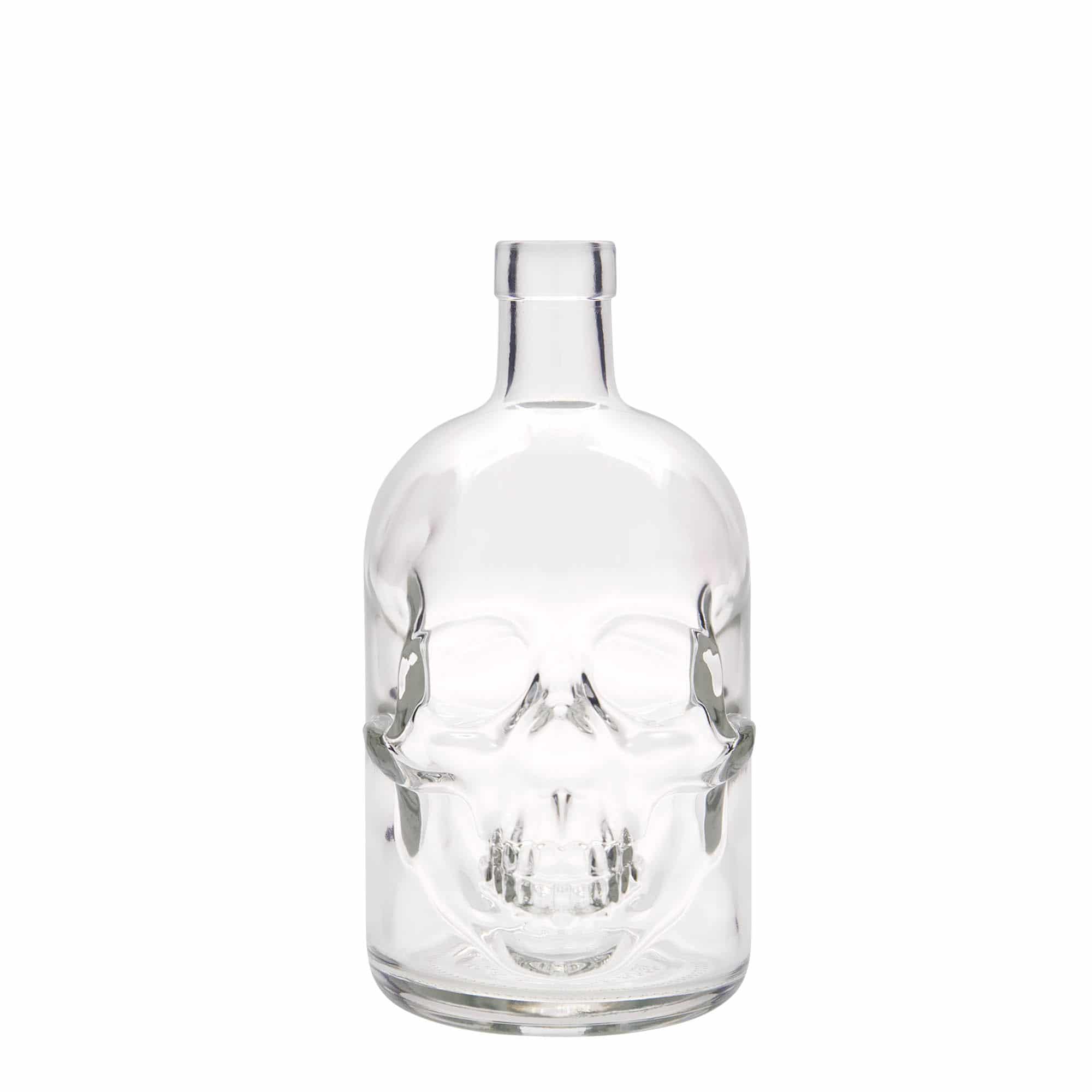 700 ml lasipullo 'Pääkallo', suu: korkki 700 ml lasipullo 'Pääkallo', suu: korkki
