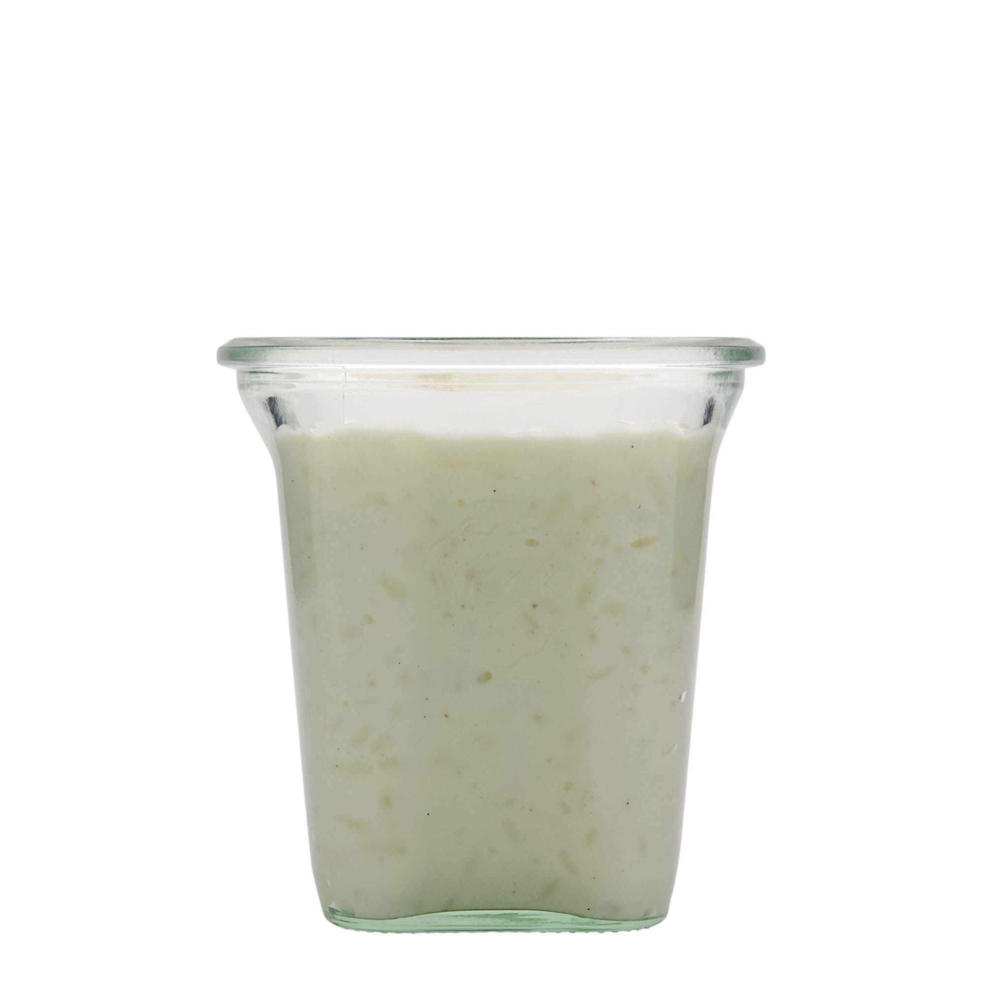 545 ml WECK-nelikulmainen lasi, neliö, suuaukko: pyöreä reuna 545 ml WECK-nelikulmainen lasi, neliö, suuaukko: pyöreä reuna